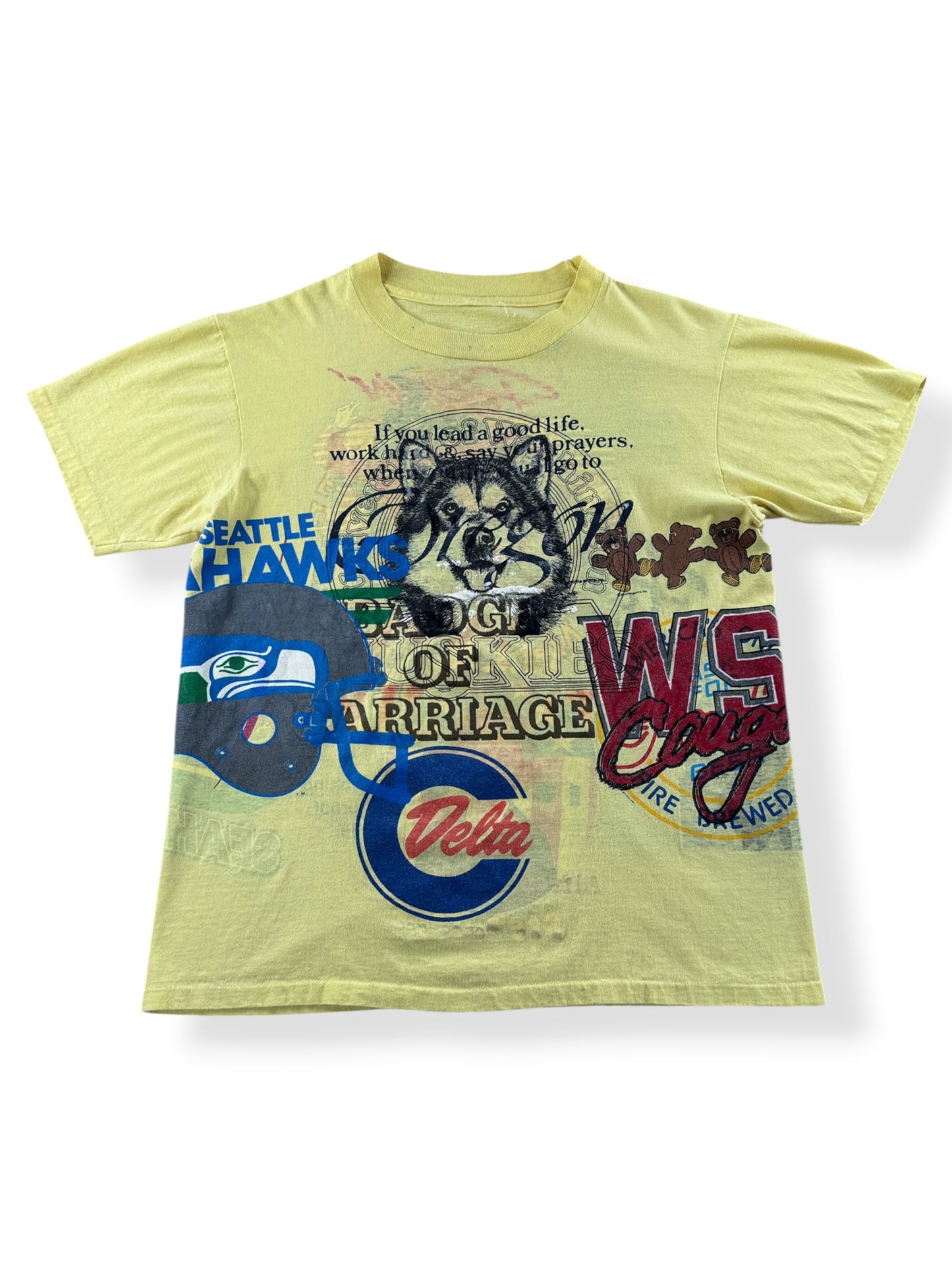 Front of Vintage 1990s Washington Test Print Tee SZ M