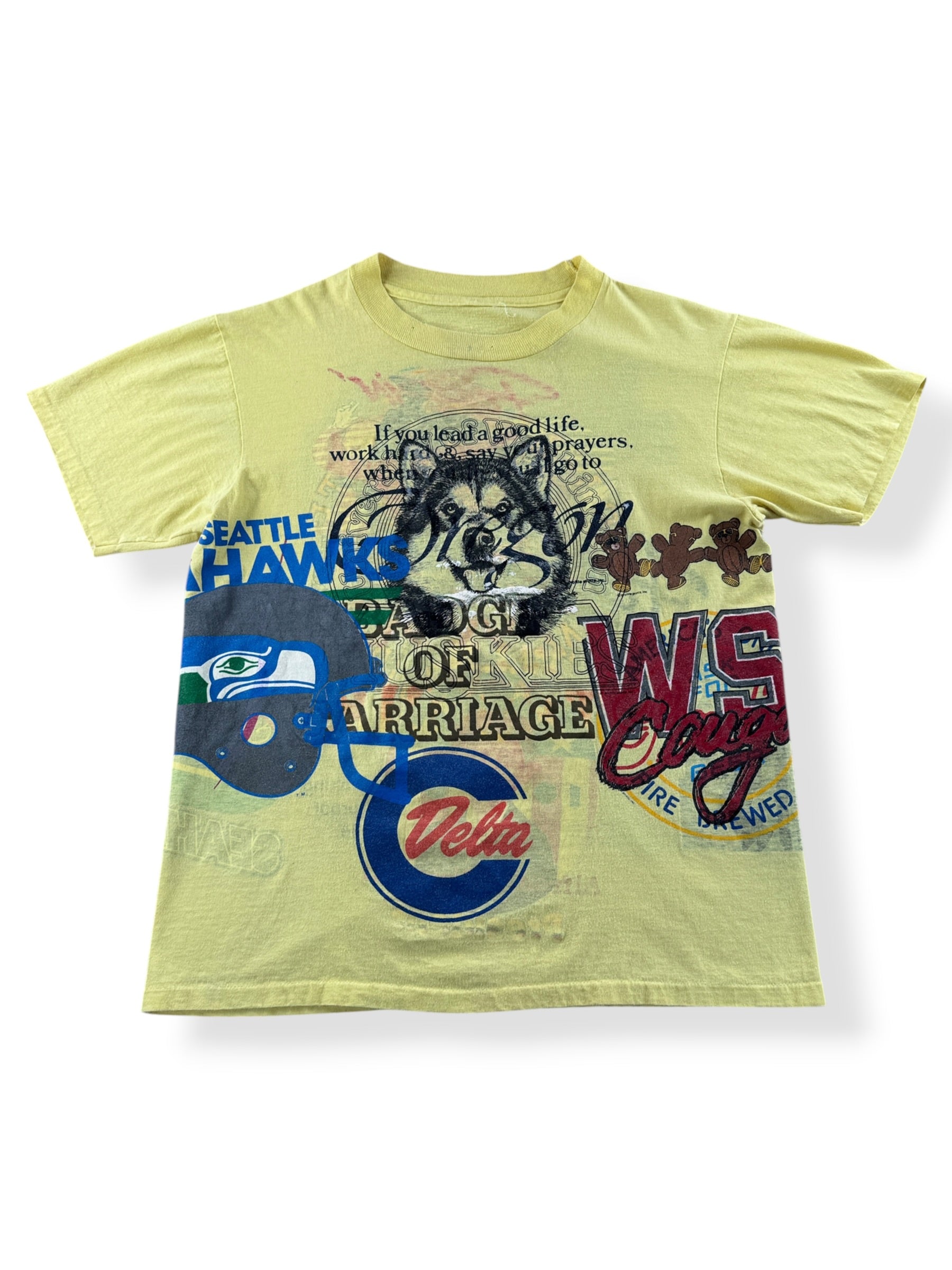 Front of Vintage 1990s Washington Test Print Tee SZ M