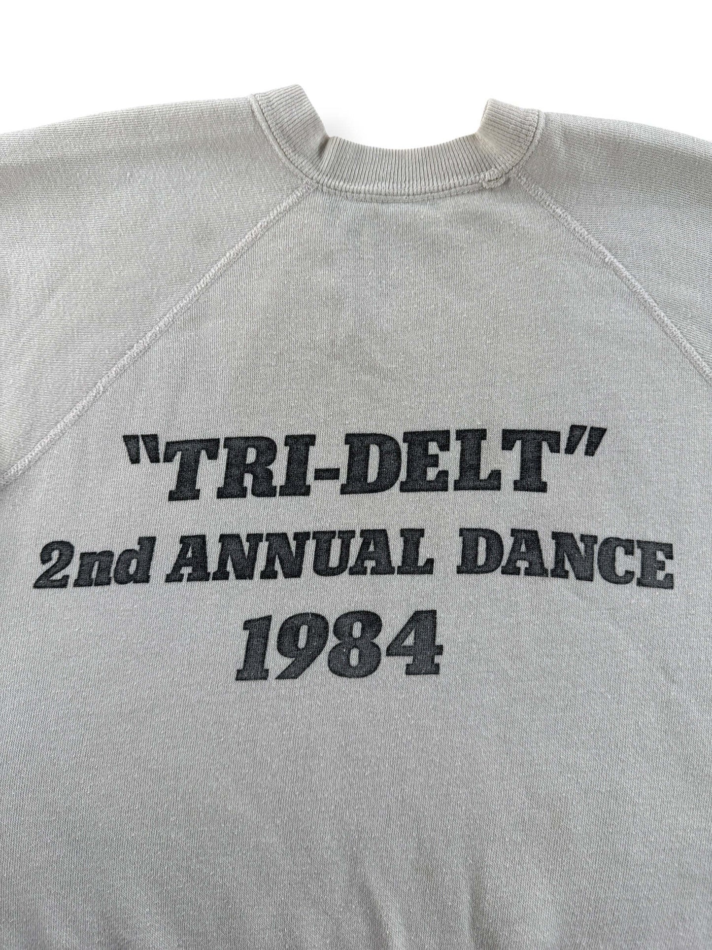 Back Graphic of Vintage Tri-Delt Crush Cut Off Crewneck SZ S