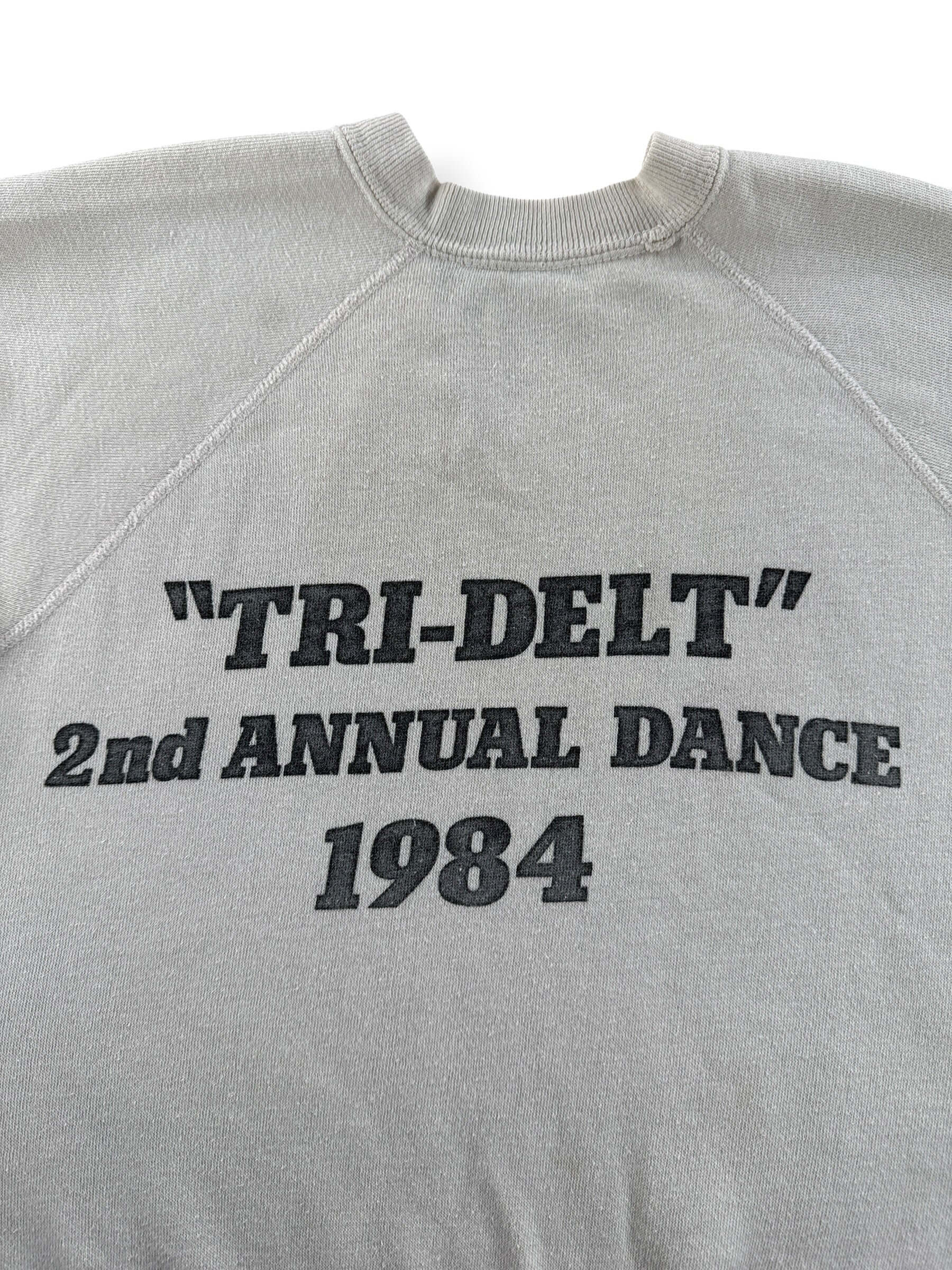 Back Graphic of Vintage Tri-Delt Crush Cut Off Crewneck SZ S