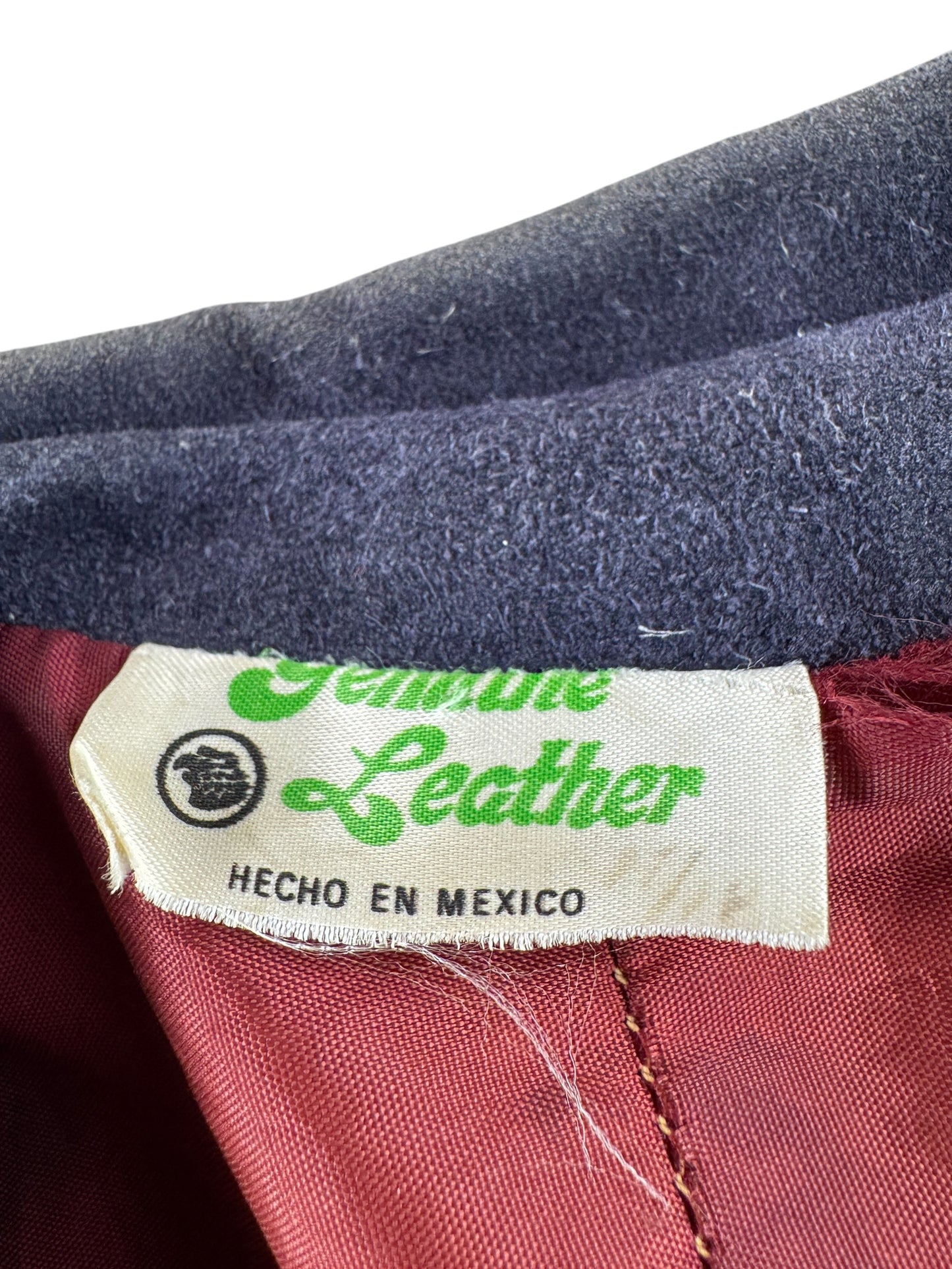Label on Vintage Mexico Made Suede Jacket SZ S