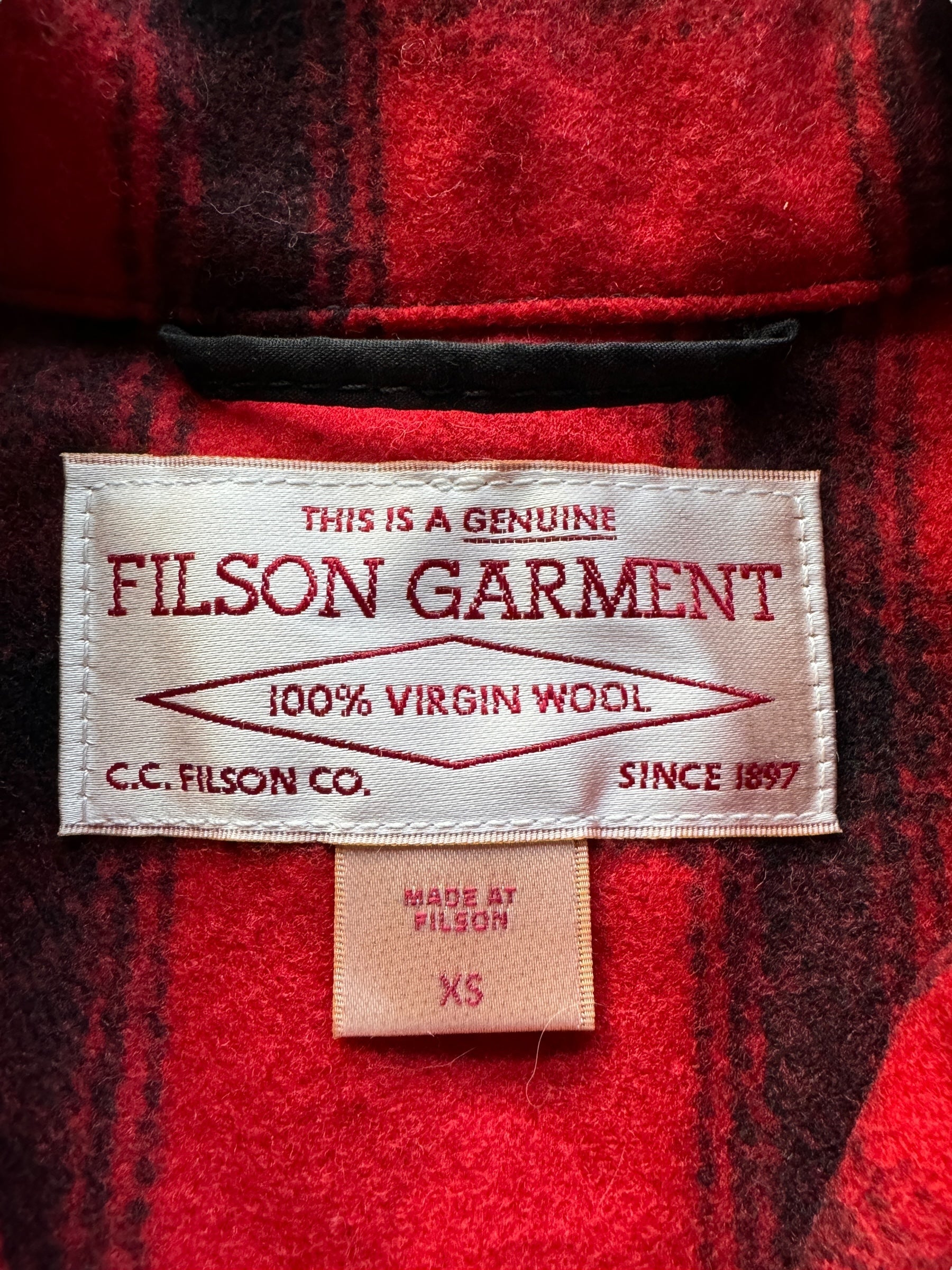 Tag on Filson Women's Mackinaw Coat SZ XS