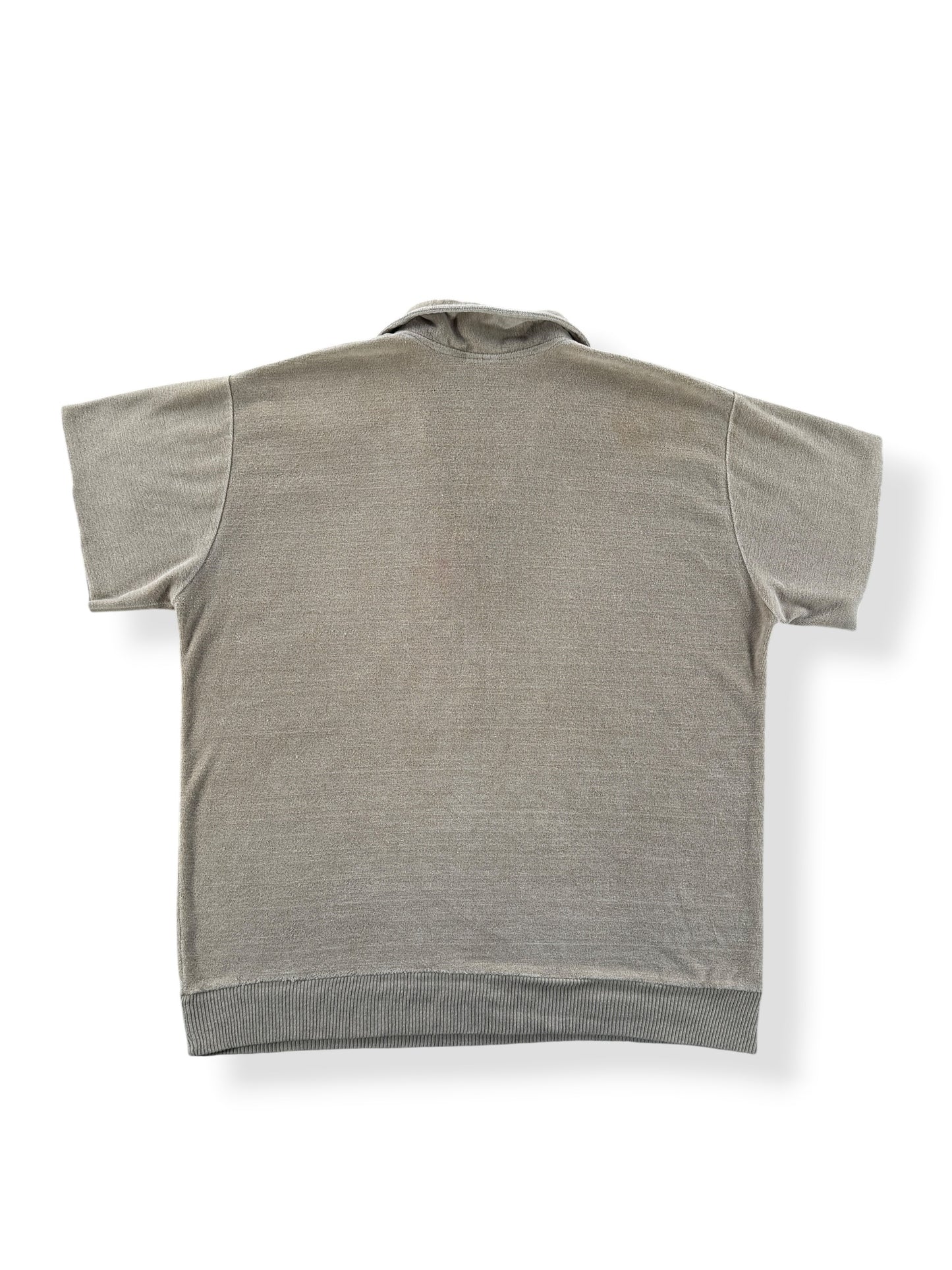 Back of Vintage Velour Pullover Short Sleeve Shirt SZ M