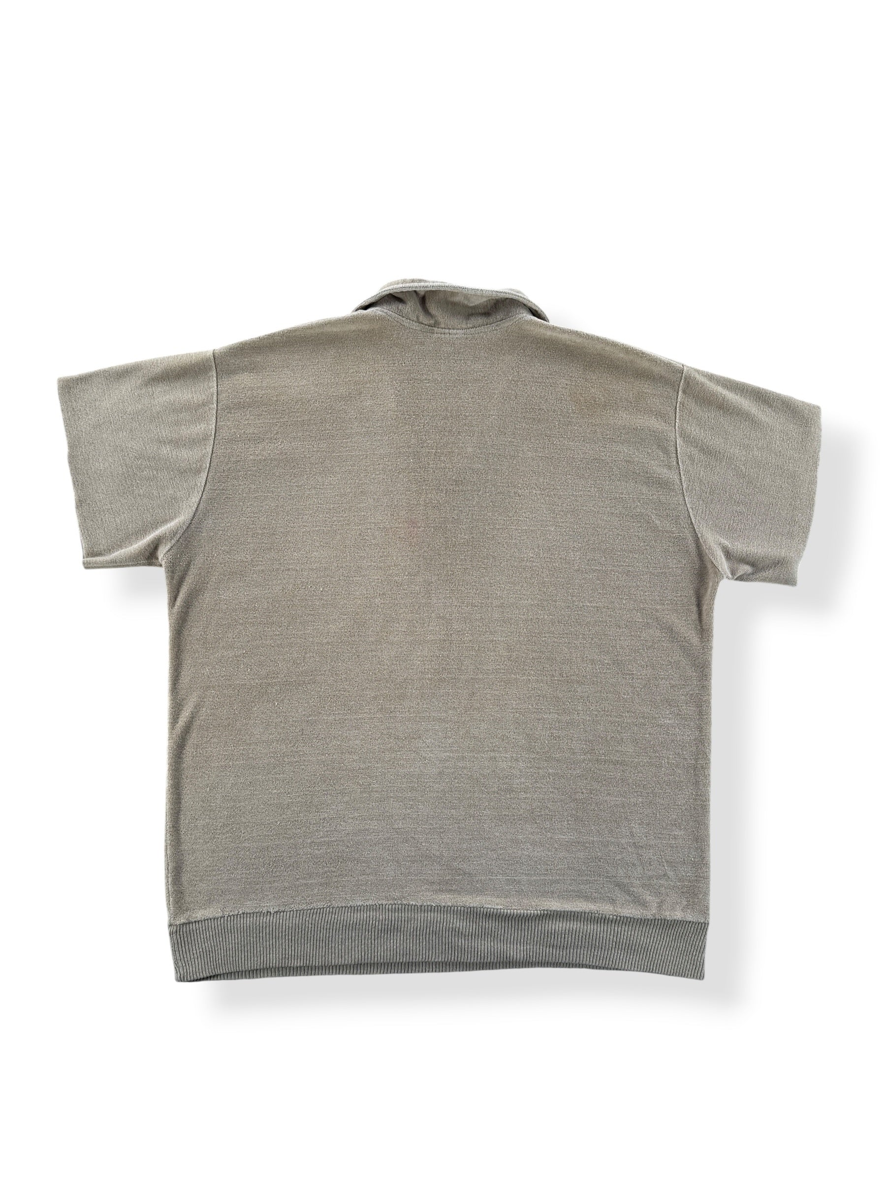 Back of Vintage Velour Pullover Short Sleeve Shirt SZ M