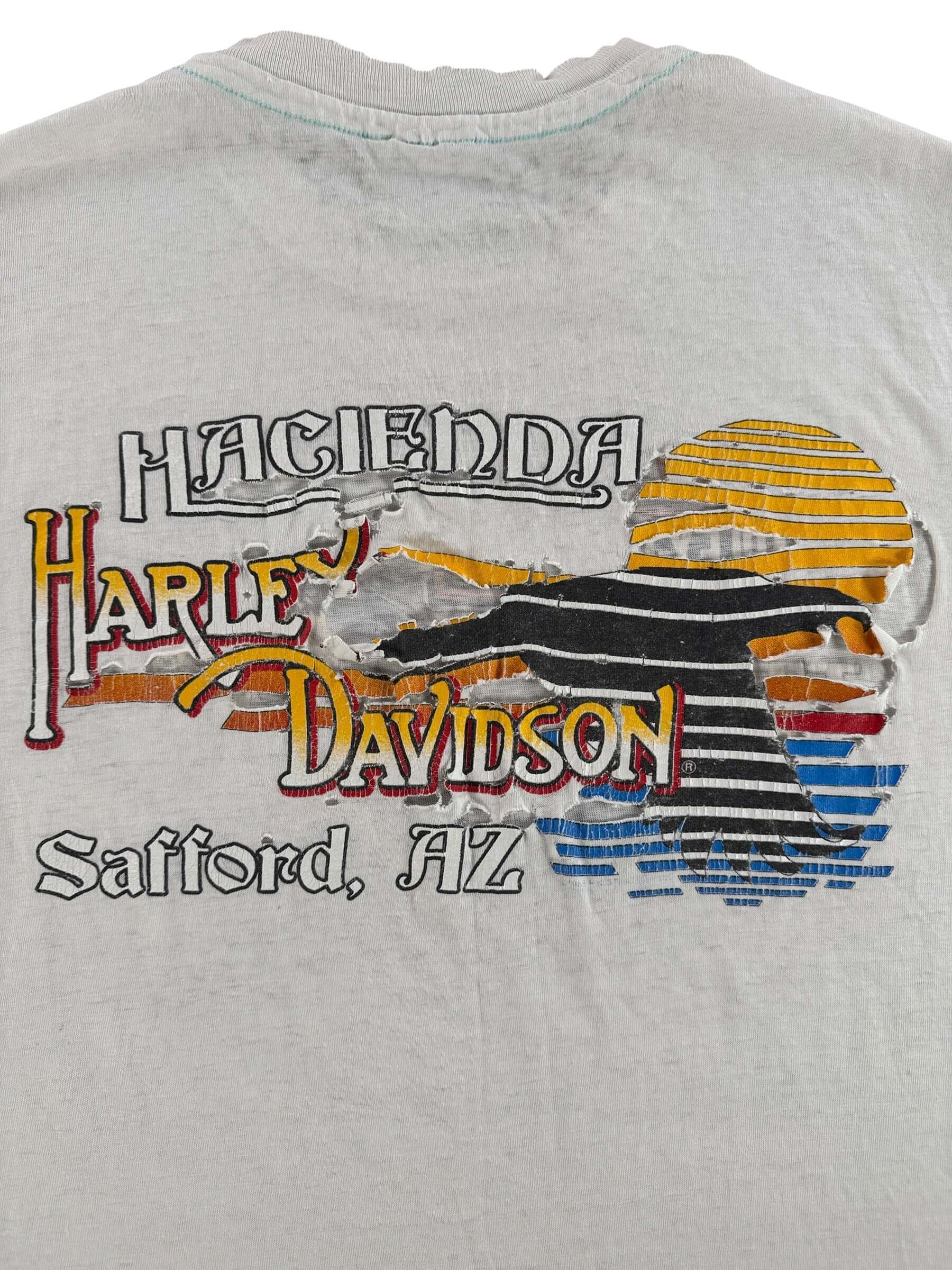 Back Graphic of Vintage ITT Harley Davidson Shredder Tee SZ L (Fits M)