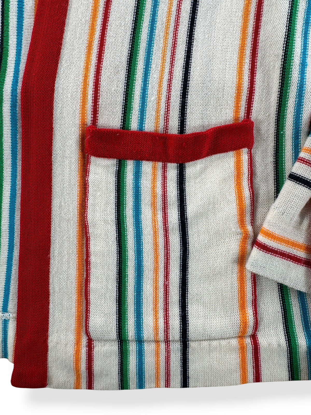 Pockets on front of Vintage 70s Rainbow Stripe Cardigan SZ S/M