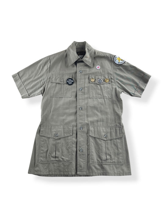 Front of Vintage Filson Eddie Bauer Woodland Park Zoo Safari Shirt SZ S