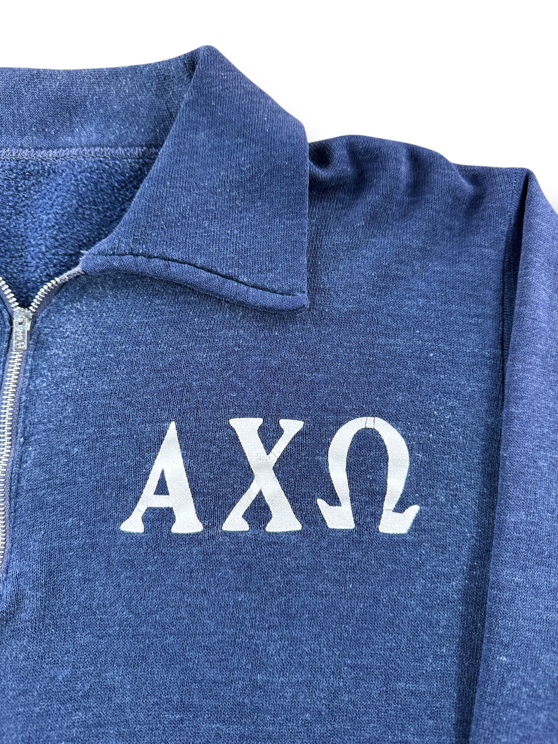 Graphic of Vintage 60s Quarter Zip Frat Sweatshirt SZ S