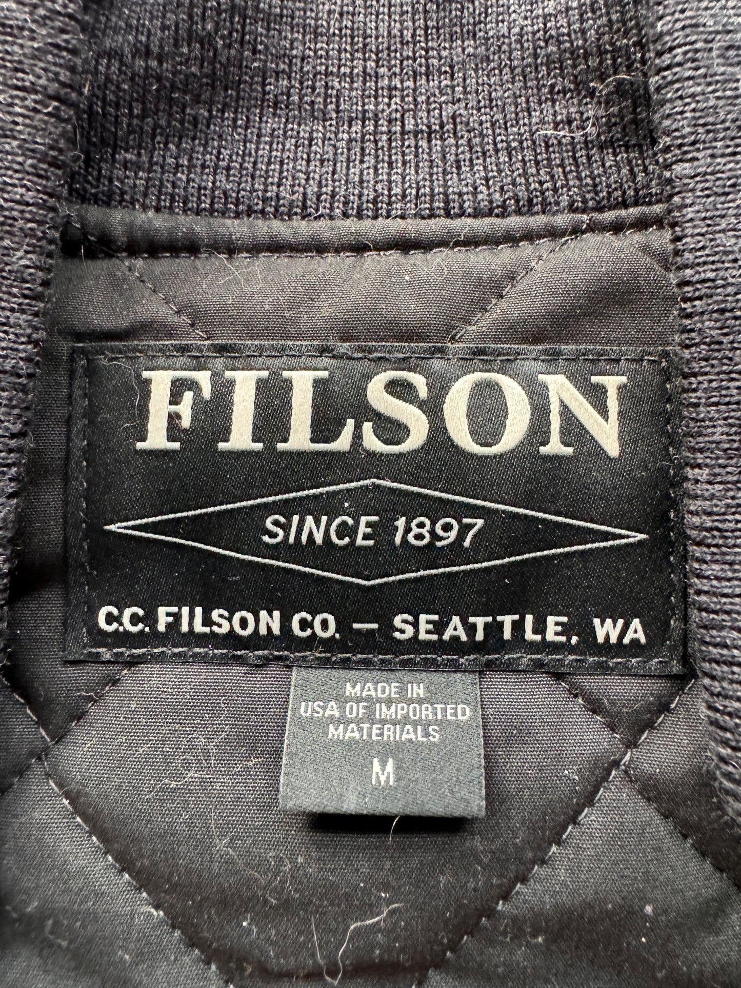 Tag on Filson Denim Primaloft Vest SZ M