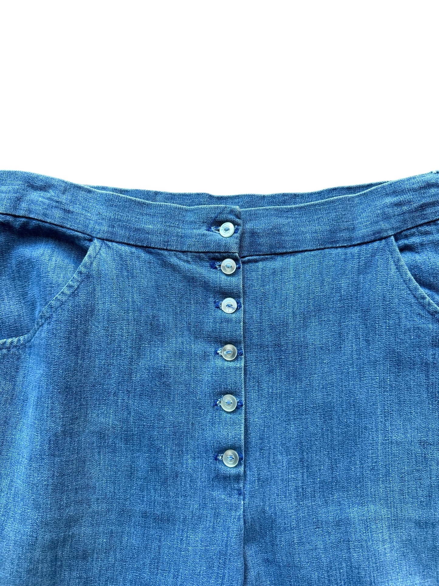 Button on Vintage Homemade Denim Bell Bottom Jeans W31