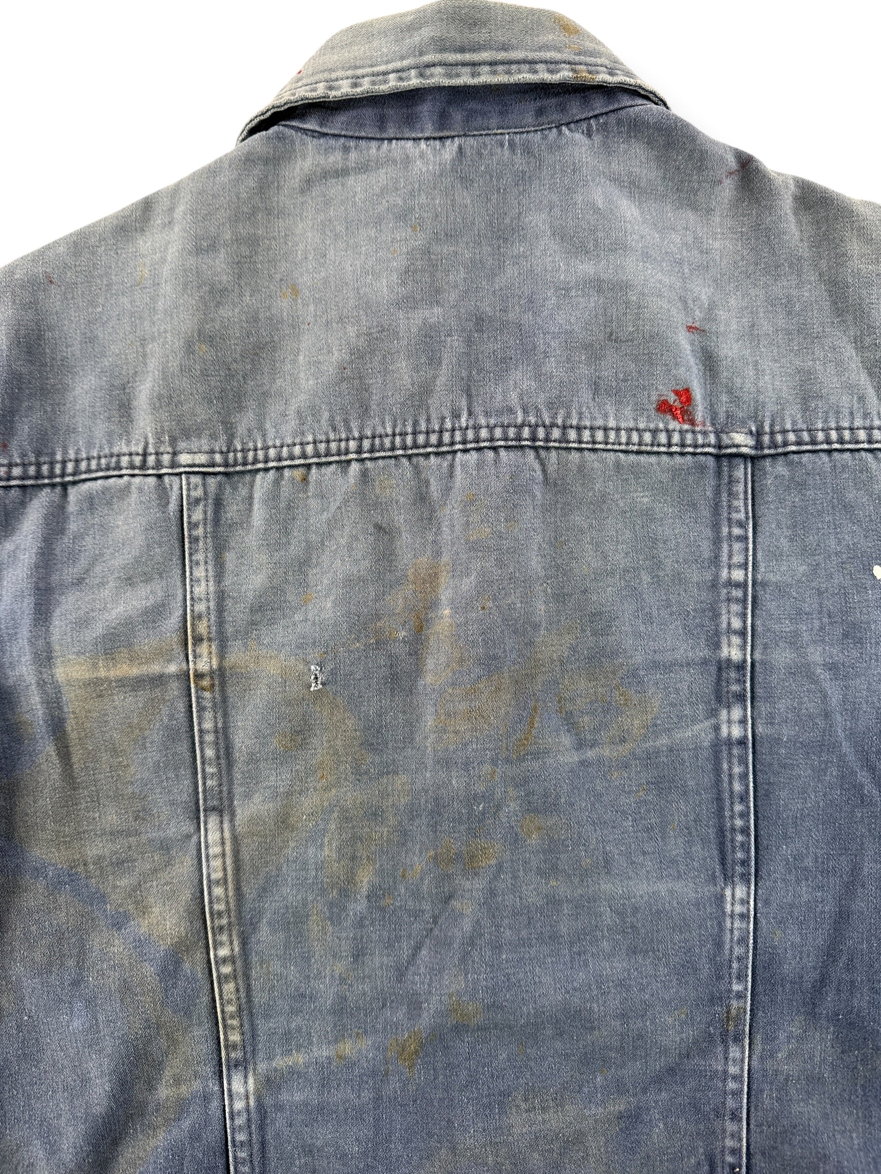 Stains on Vintage Distressed Moleskin Trucker Jacket SZ S
