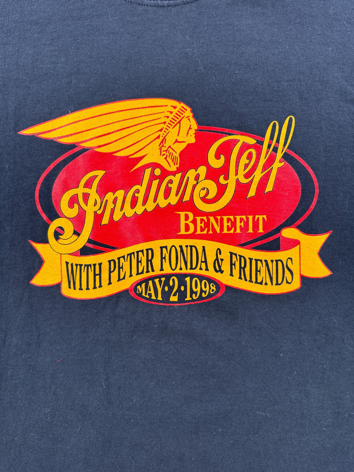 Front graphic on Vintage '98 Indian Jeff Tee SZ XL