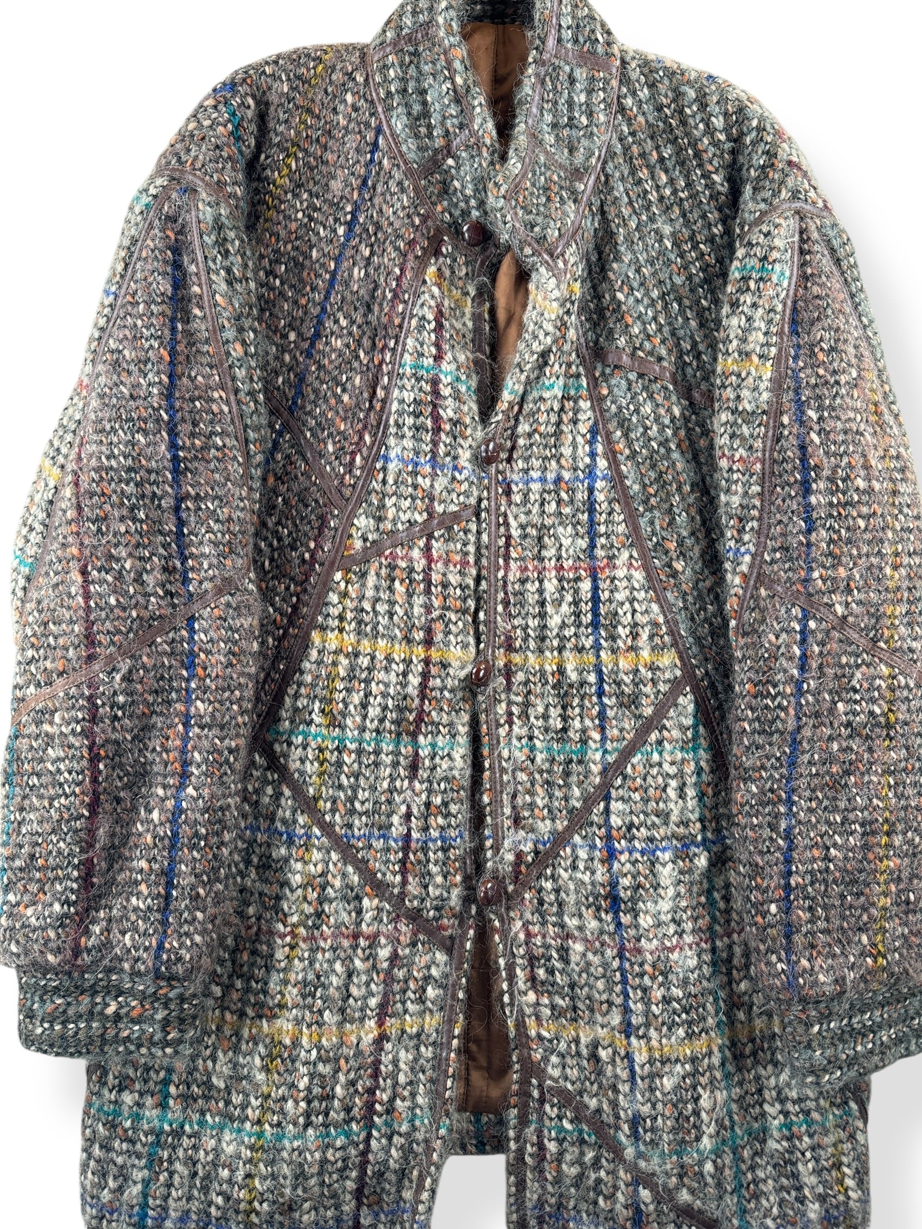 Front Close Up of Vintage Angora Wool Jacket SZ L