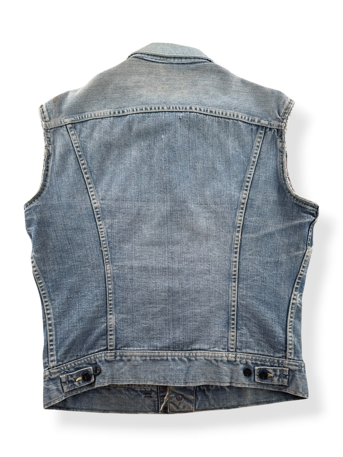 Back of Vintage 1960s Distressed Lee Riders Vest SZ M