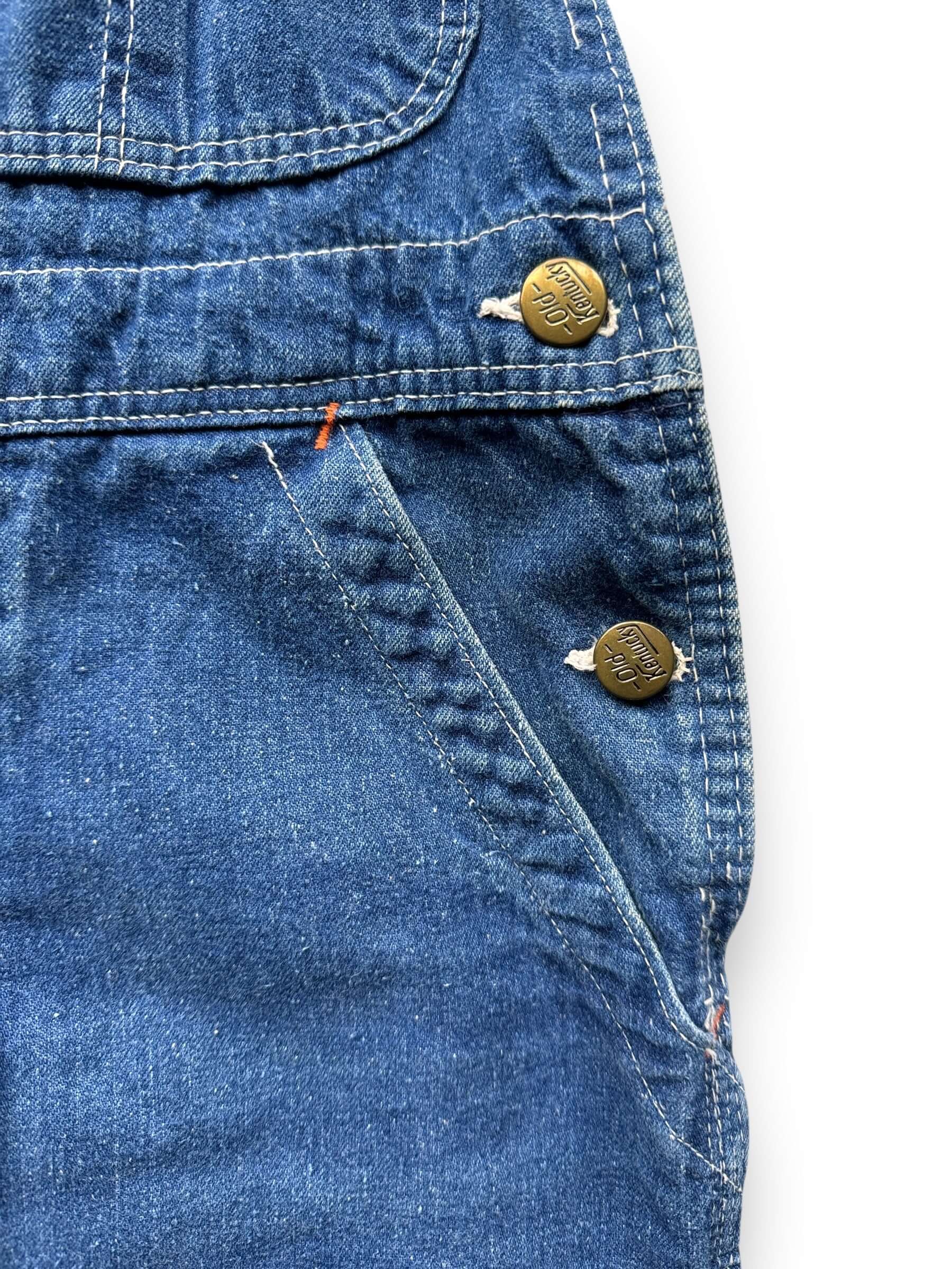 buttons on Vintage Old Kentucky Denim Overalls W28