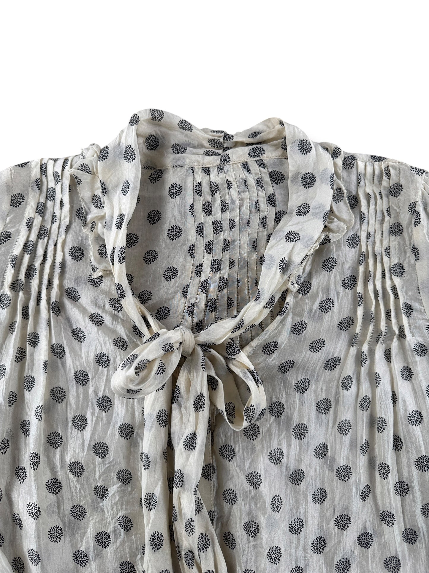 Collar on Vintage 70s Silk Blouse SZ S