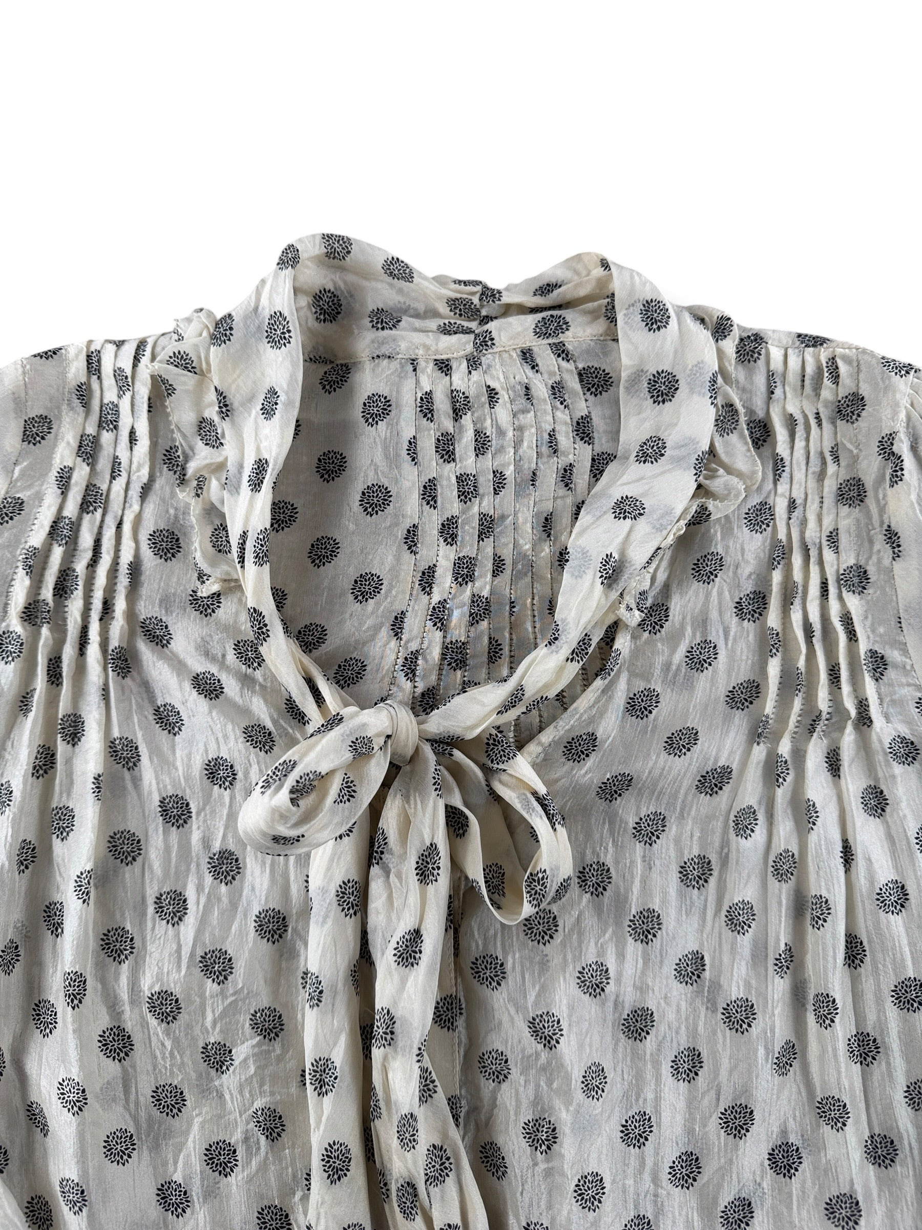 Collar on Vintage 70s Silk Blouse SZ S