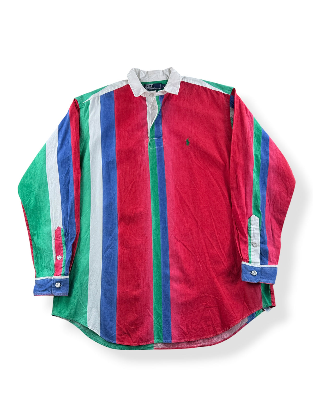 Front of Vintage 80s Polo Lightweight Rugby Shirt SZ L