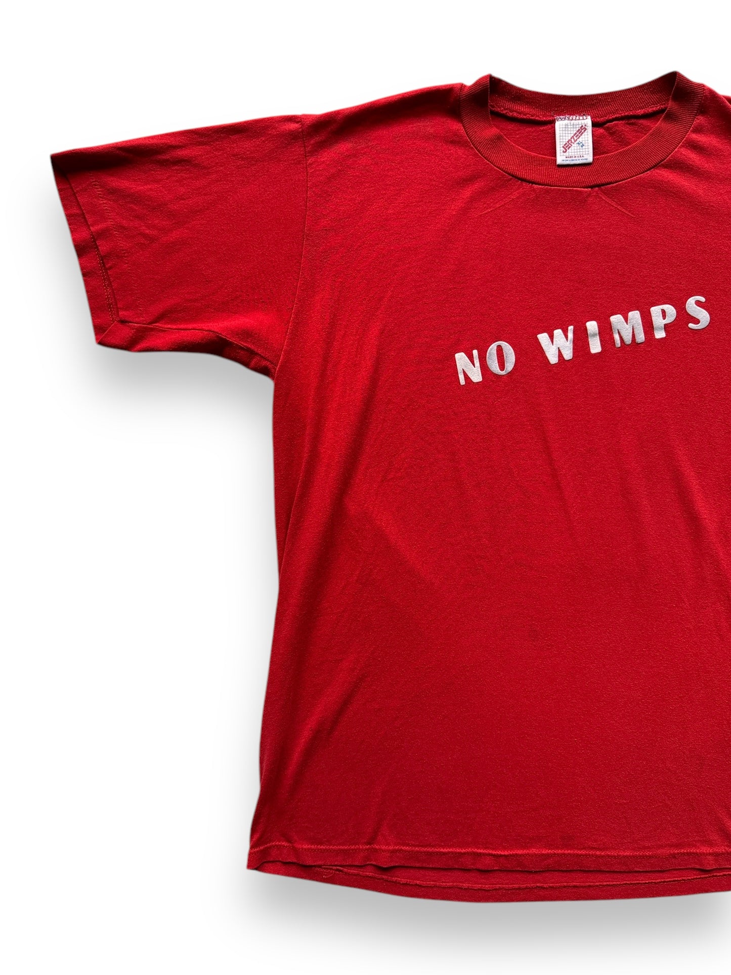 front right of Vintage No Wimps Tee SZ XL