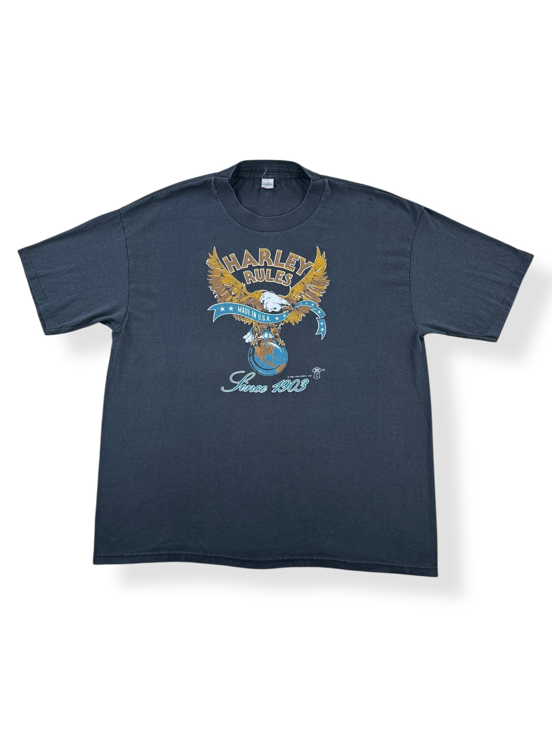Front of Vintage 80s Harley Tee SZ L