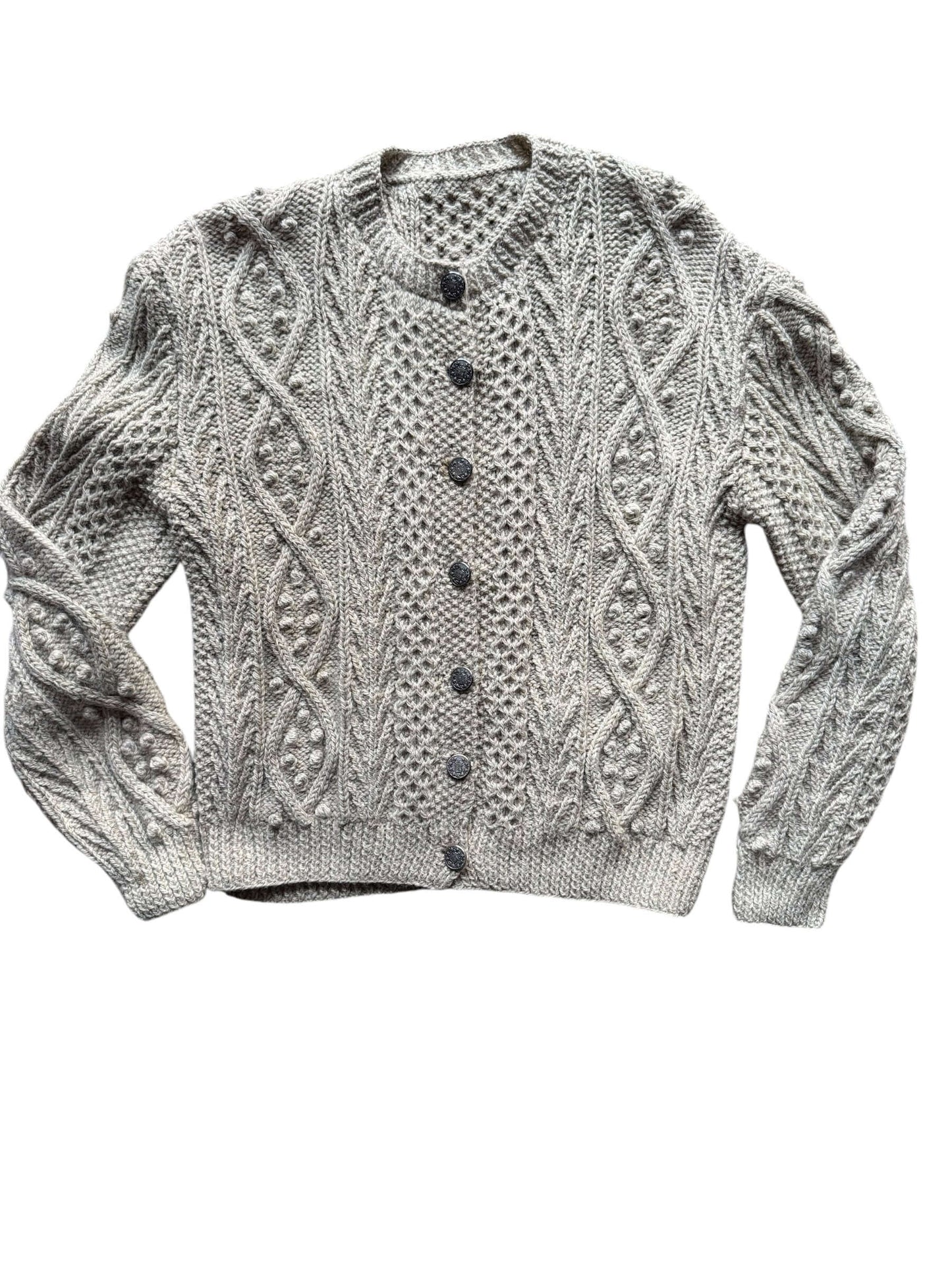 Vintage Heather Grey Handmade Cardigan M