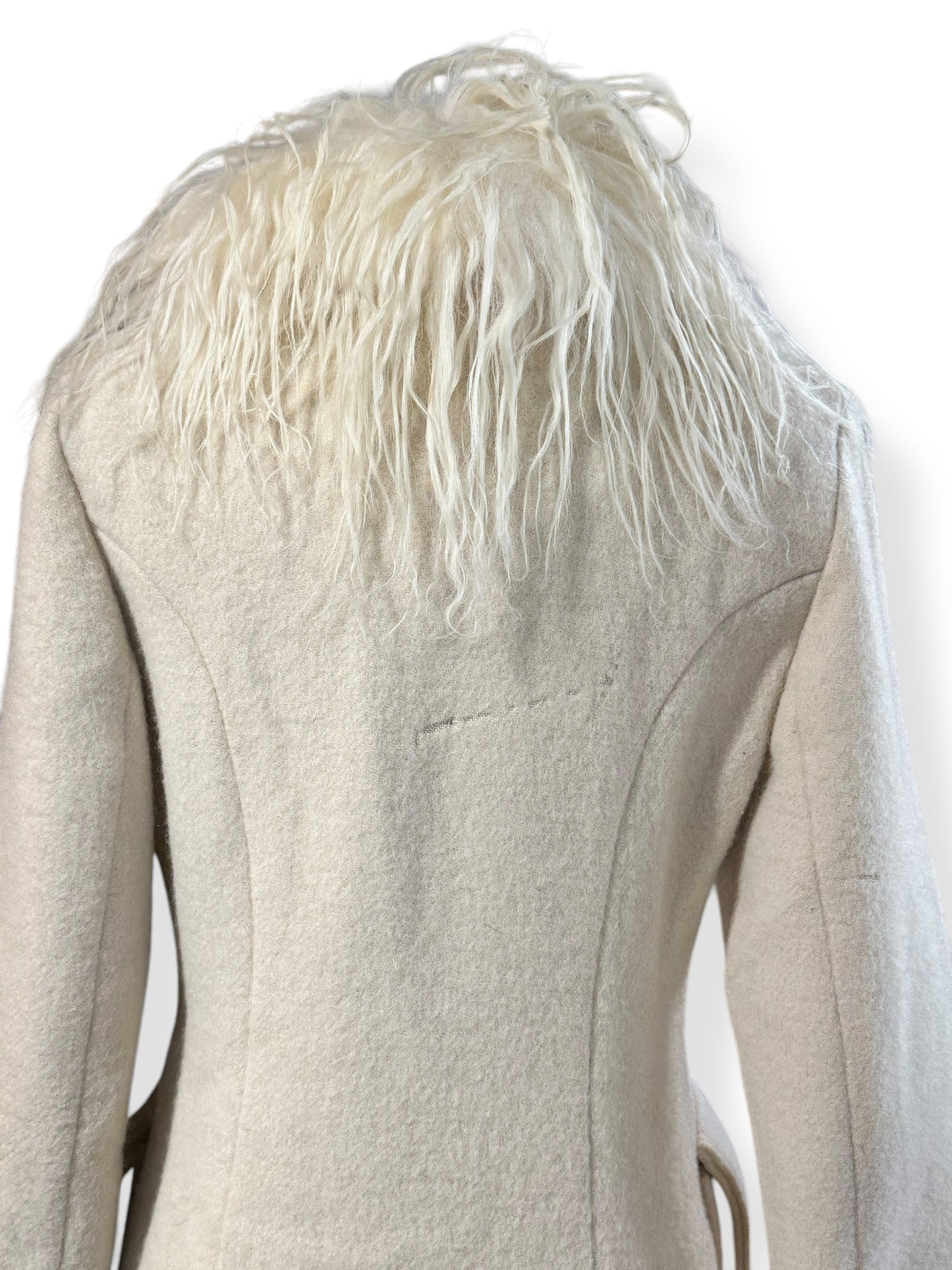 Back view of 1970s Solido Icelandic Wool Fur Coat S