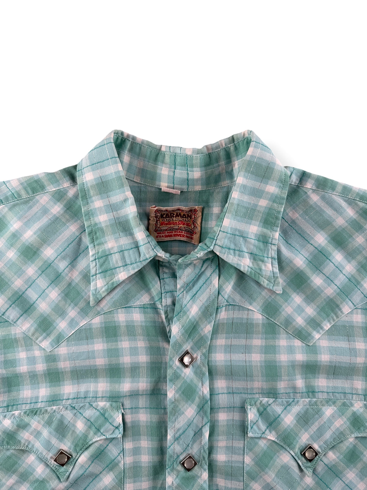 Collar on Vintage Karman Dan River Cloth Western Shirt SZ 15