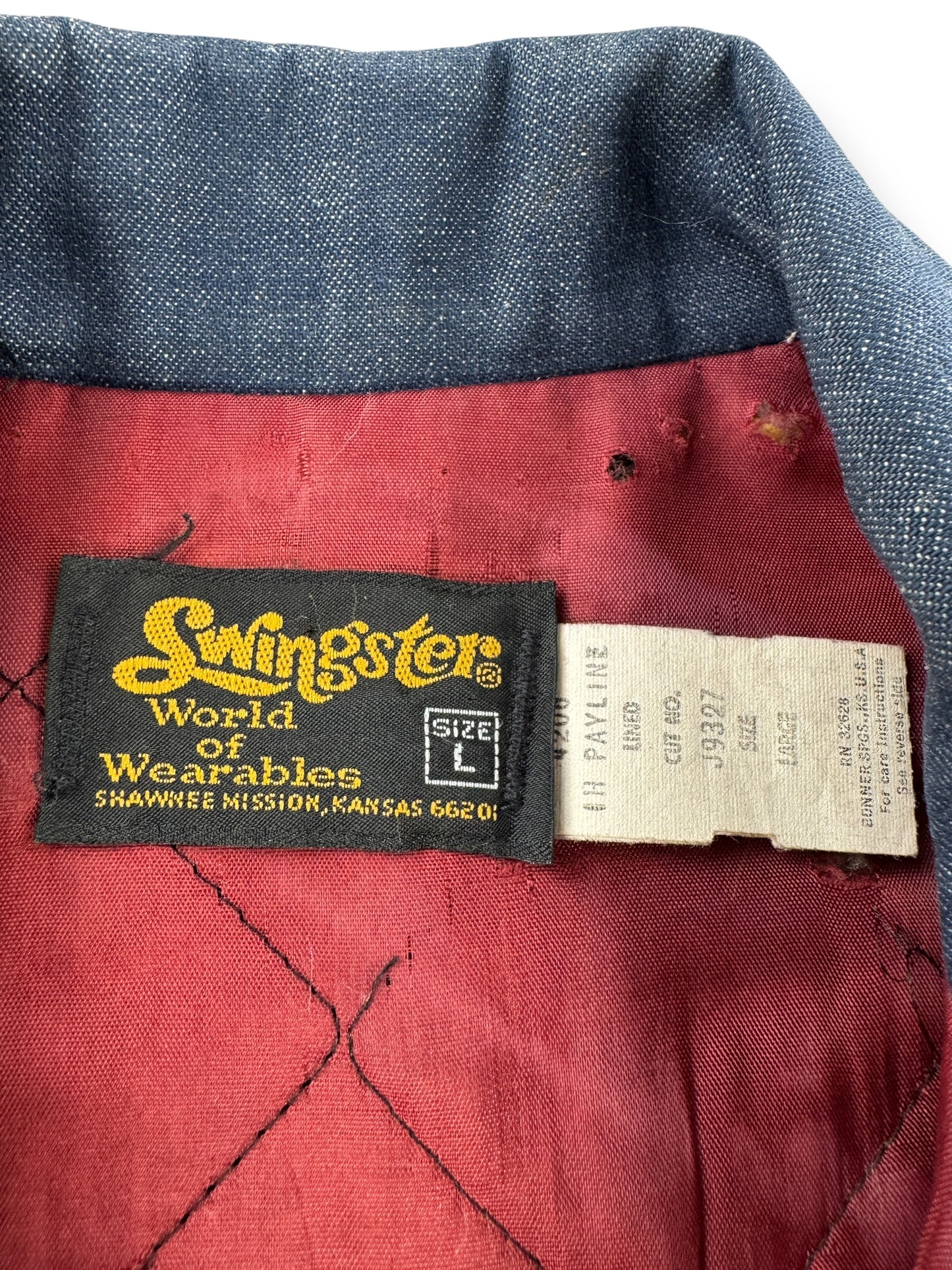 Tag on Vintage Swingster Western Denim Coat SZ L