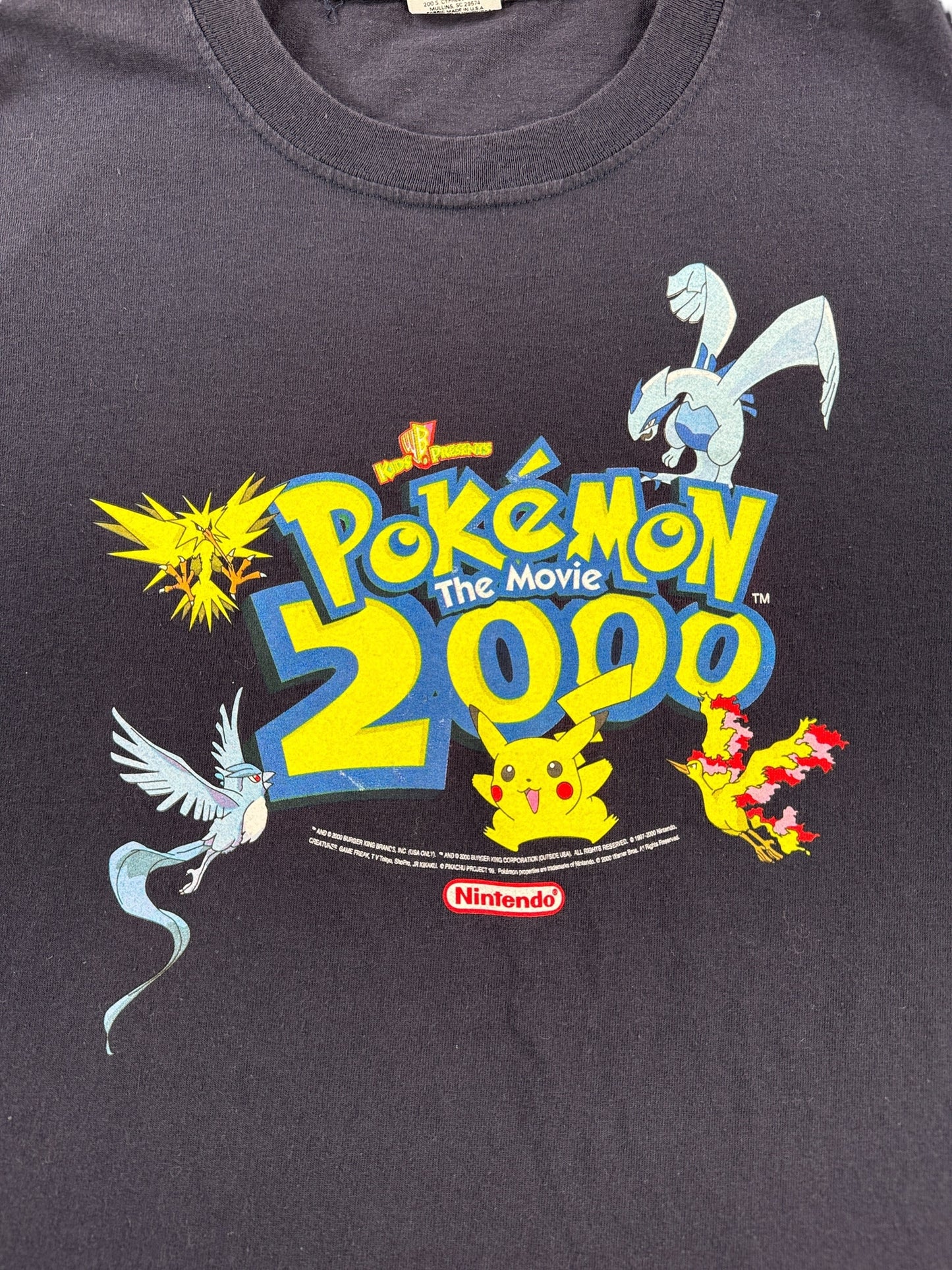 Front Graphic of Vintage Pokemon the Movie 2000 Burger King Promo Tee SZ XL