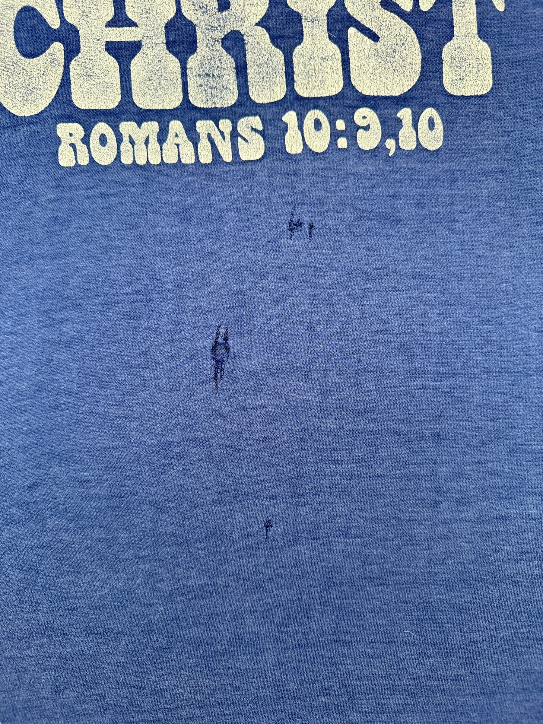 Holes on Vintage I Believe In Jesus Christ Tee SZ M