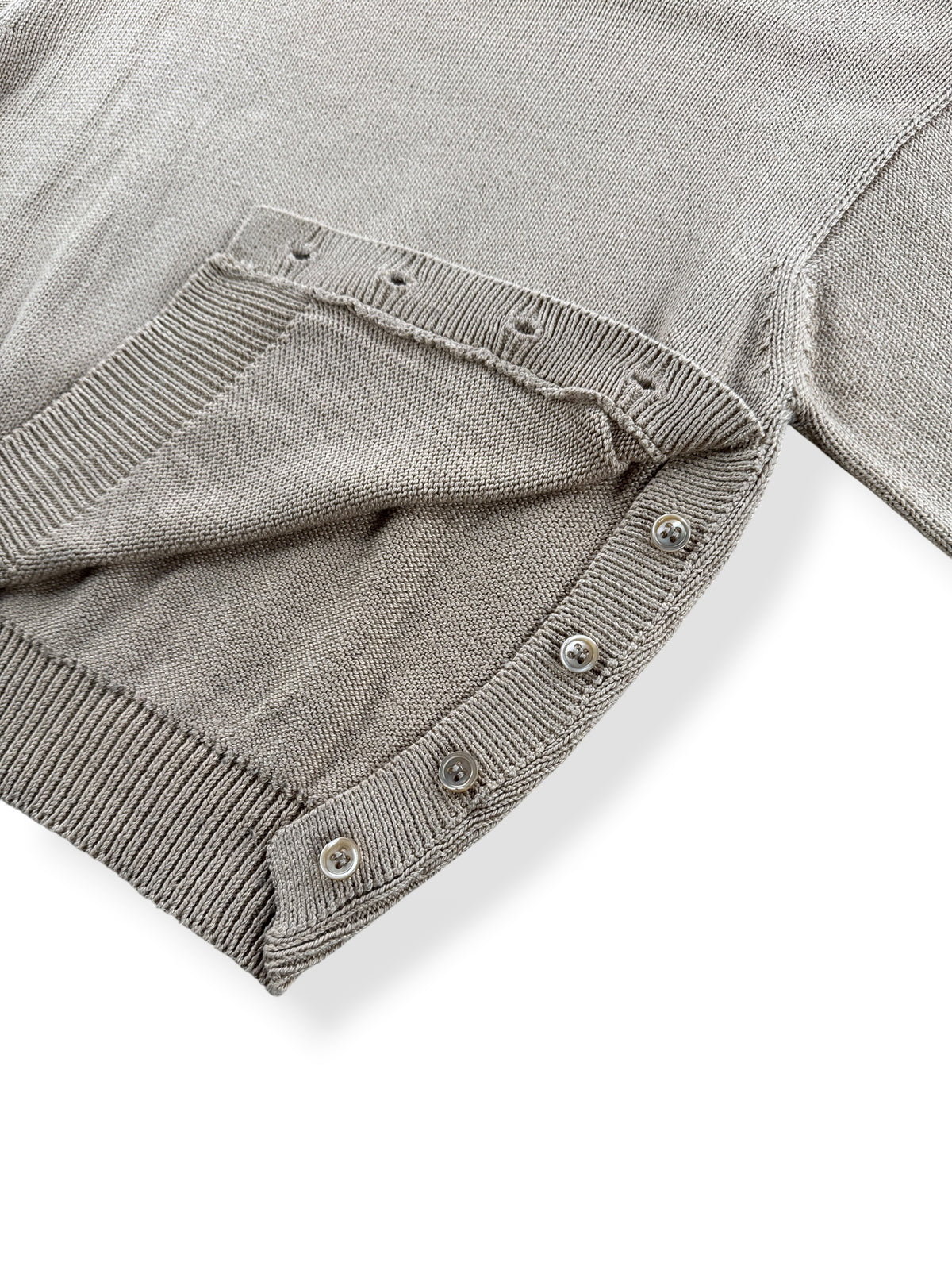 Open buttons on side of Vintage Calvin Klein Cropped Cotton Sweater SZ S