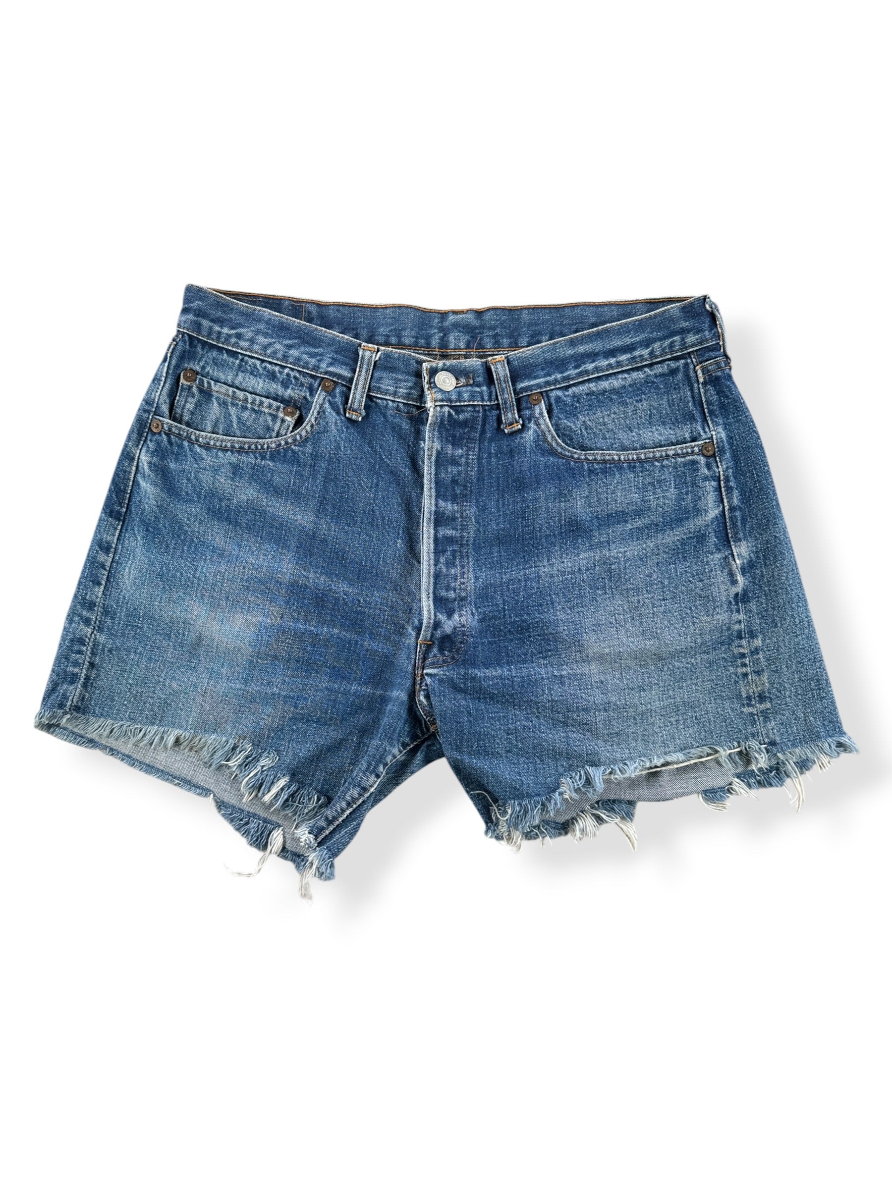 Front of Vintage Big E Levis Cut Offs W36" (Fits W33")