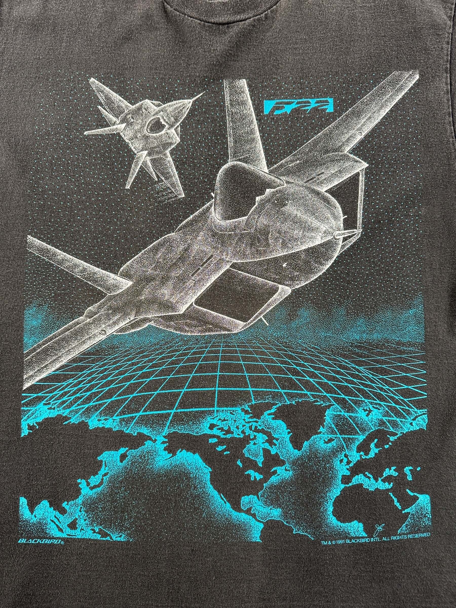 Graphic of Vintage F-22 Fighter Jet Tee SZ L