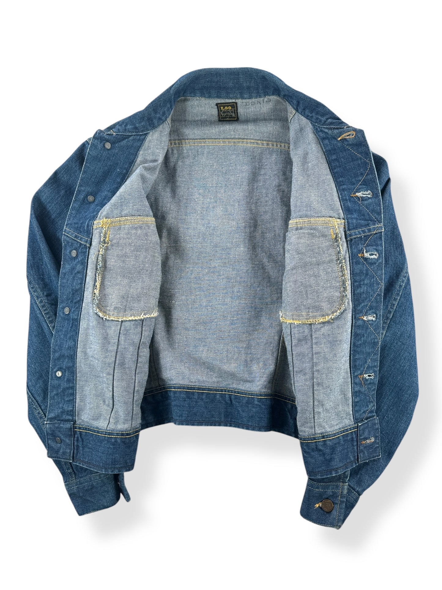 Inside of Vintage Sanforized Lee Denim Jacket SZ M