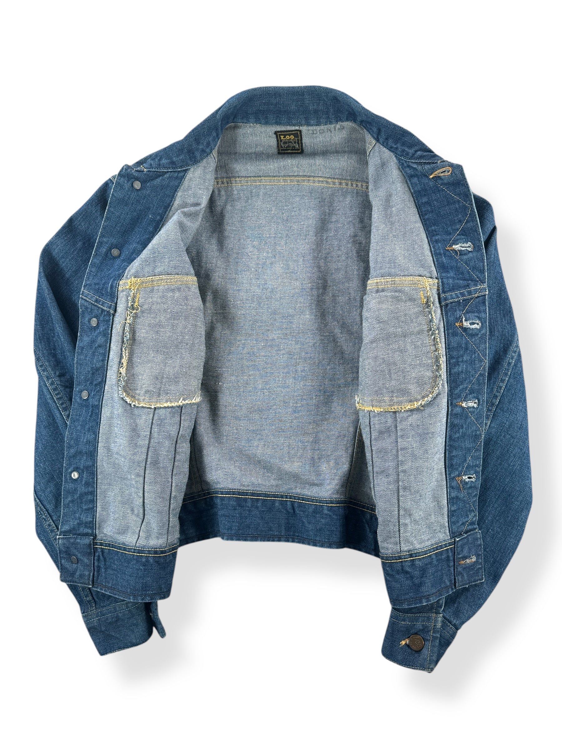 Inside of Vintage Sanforized Lee Denim Jacket SZ M