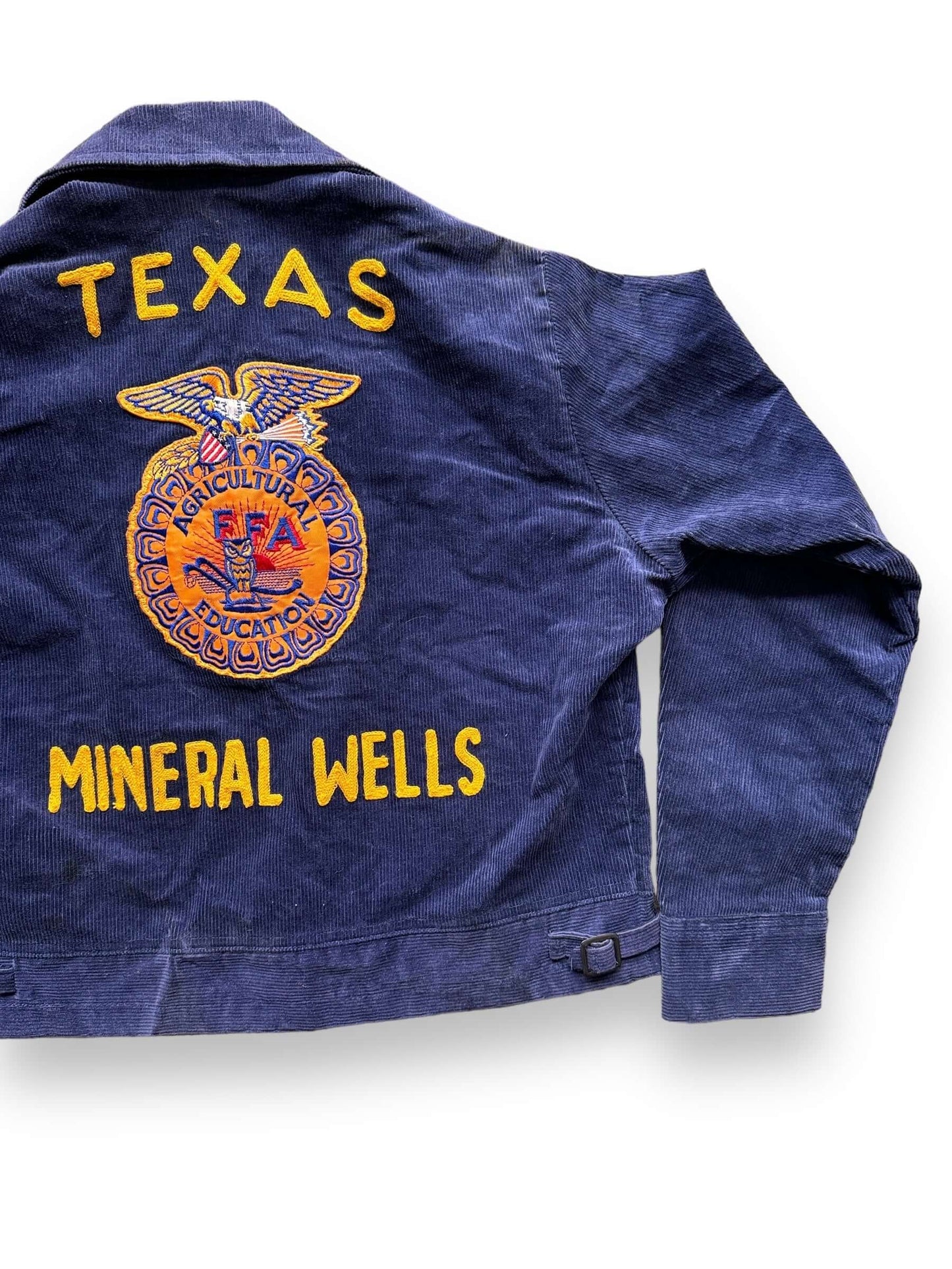 Rear Right View of Vintage Mineral Springs TX FFA Jacket SZ 40