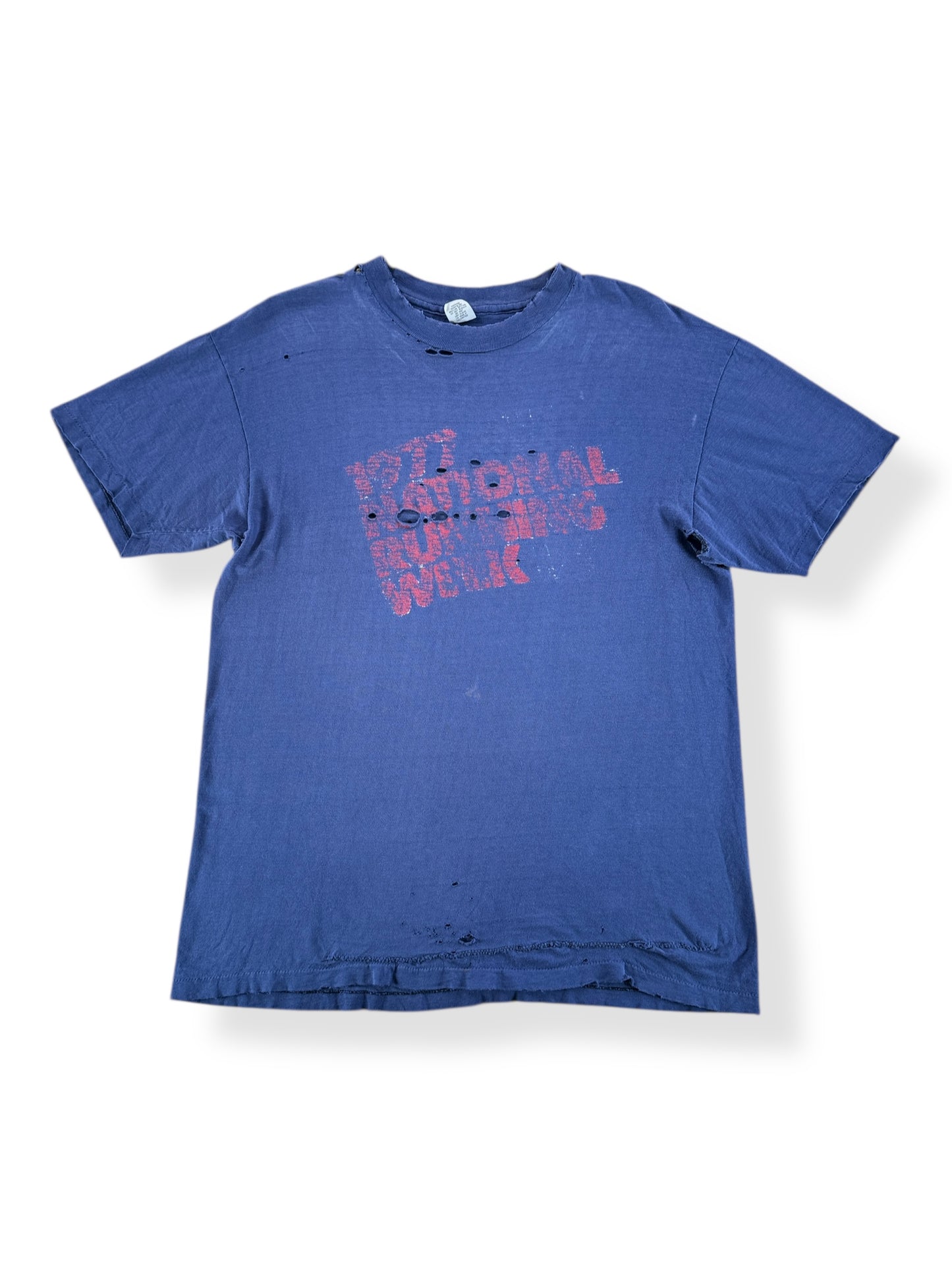 Front of Vintage 1977 National Running Week Shredder Tee SZ M