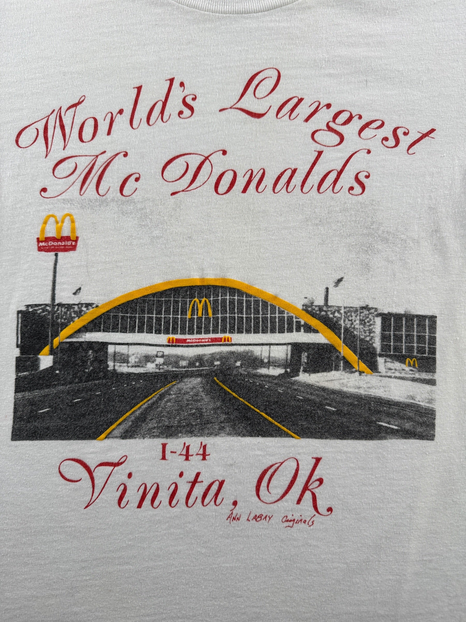 Graphic of Vintage World's Largest McDonald's Tee SZ S (Fits XS)