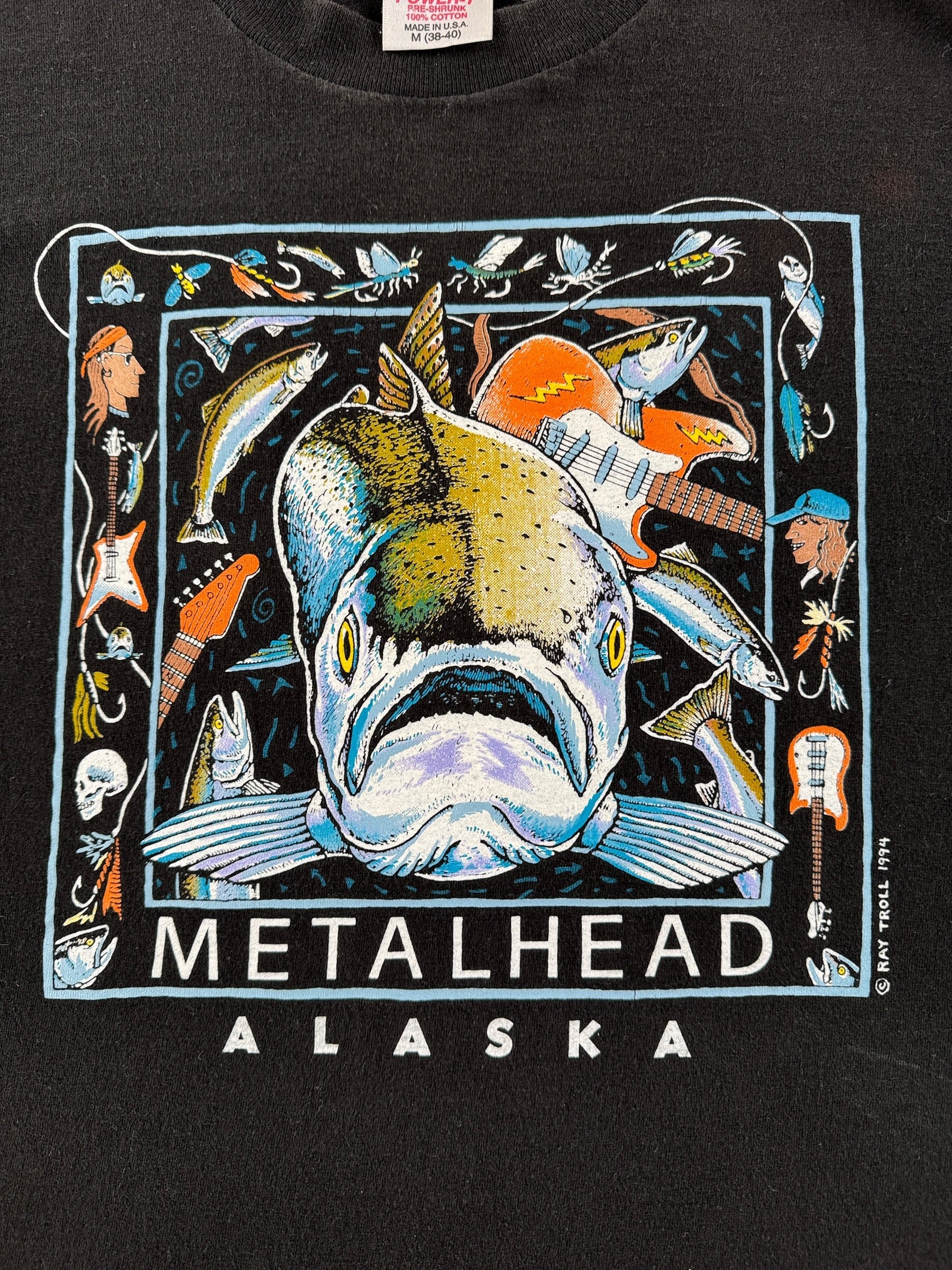 Graphic of Vintage Ray Troll Metalhead Tee SZ M