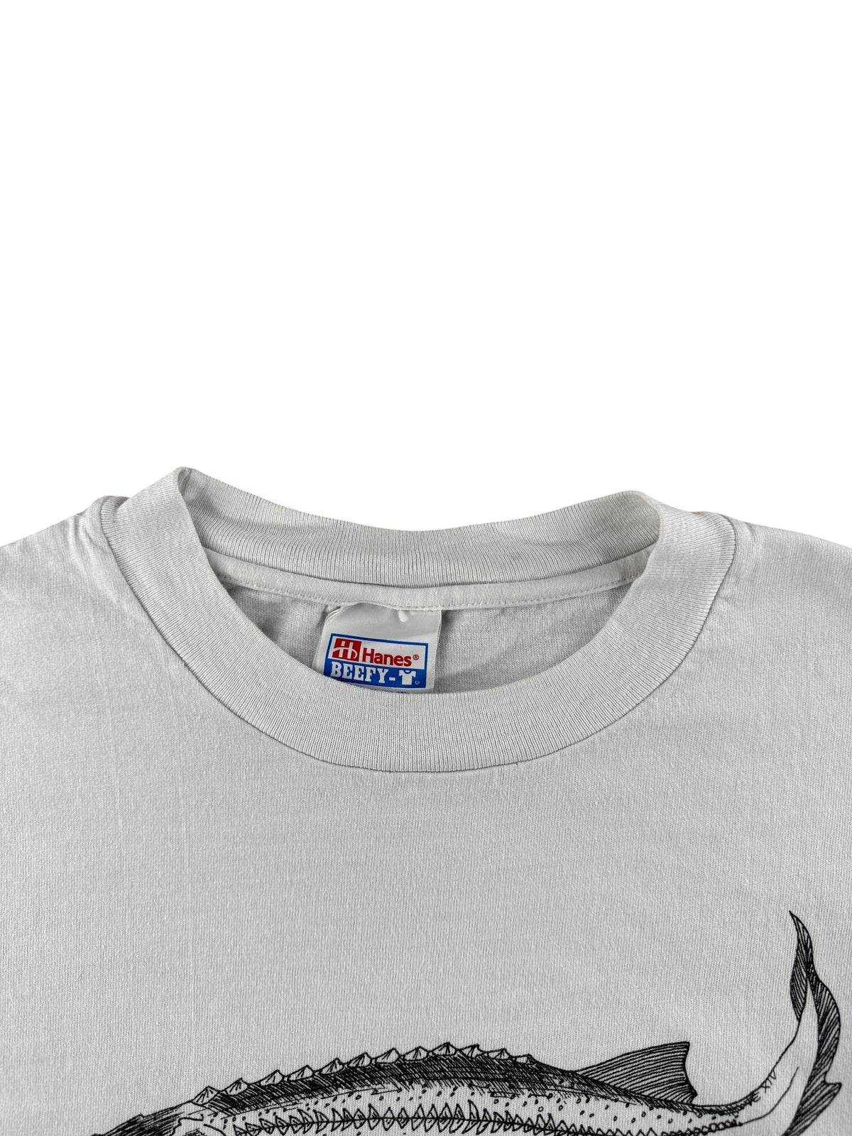 Collar on Vintage 90s Swim With The Fish Fish Tee SZ M