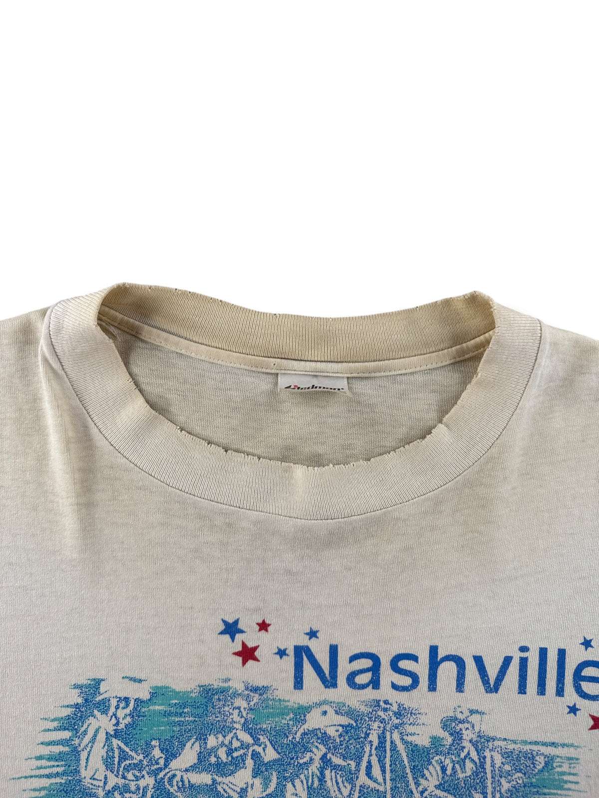 Collar on Vintage Nashville Music City Tee SZ XL
