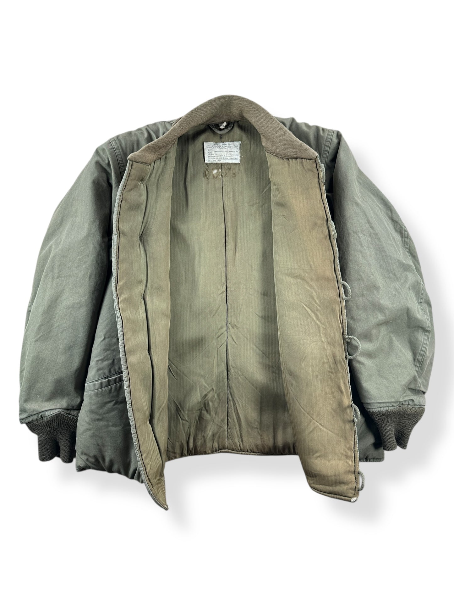 Inside of Vintage WWII Field Jacket Pile Liner SZ M