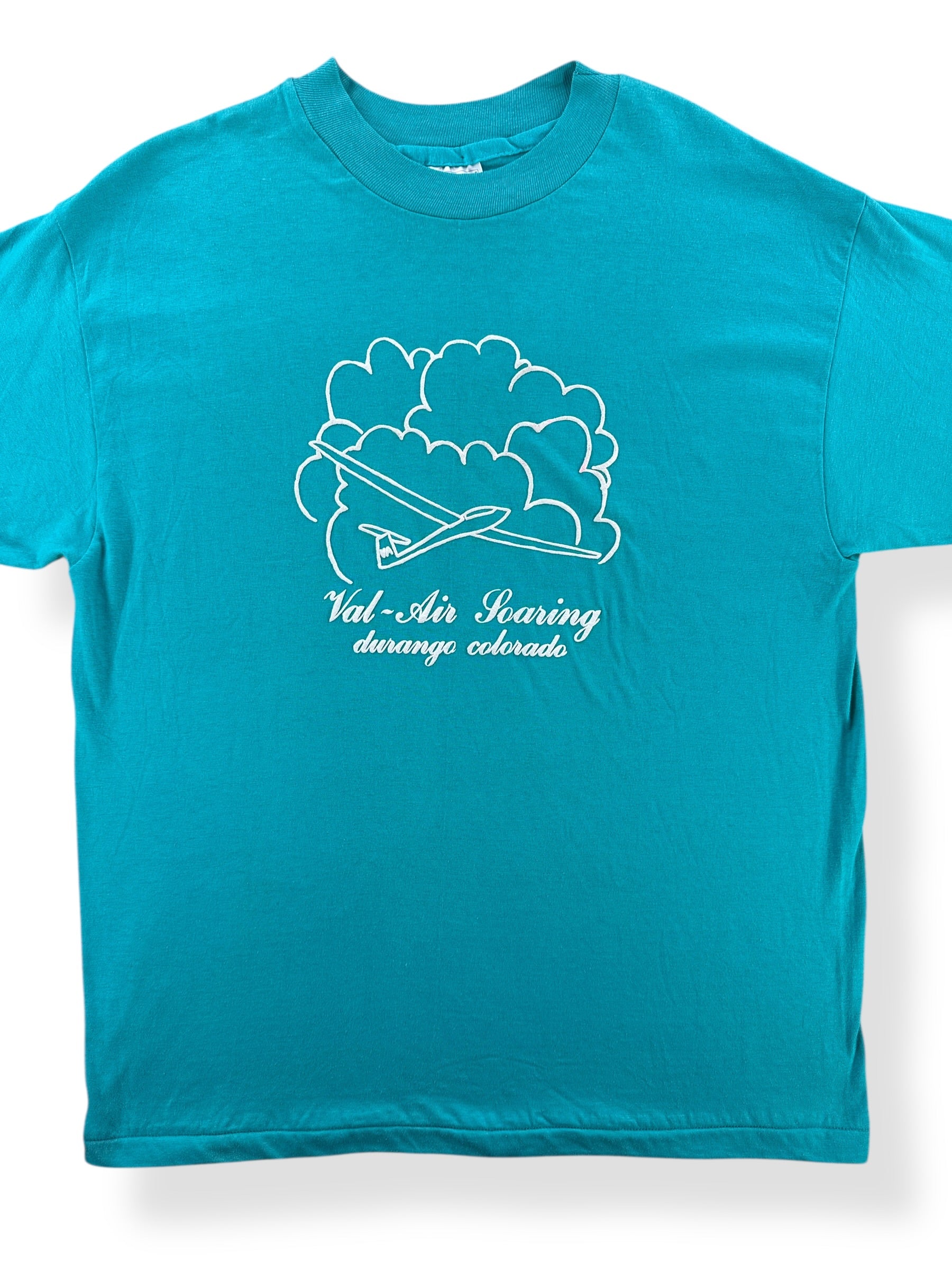 Front Close Up of Vintage Puffy Print Val-Air Tee SZ L