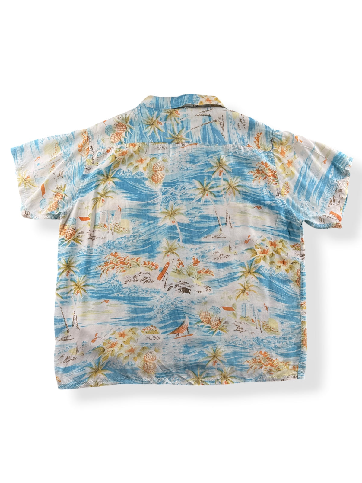 Back of Vintage Thrashed Aloha Shirt SZ L - AS IS