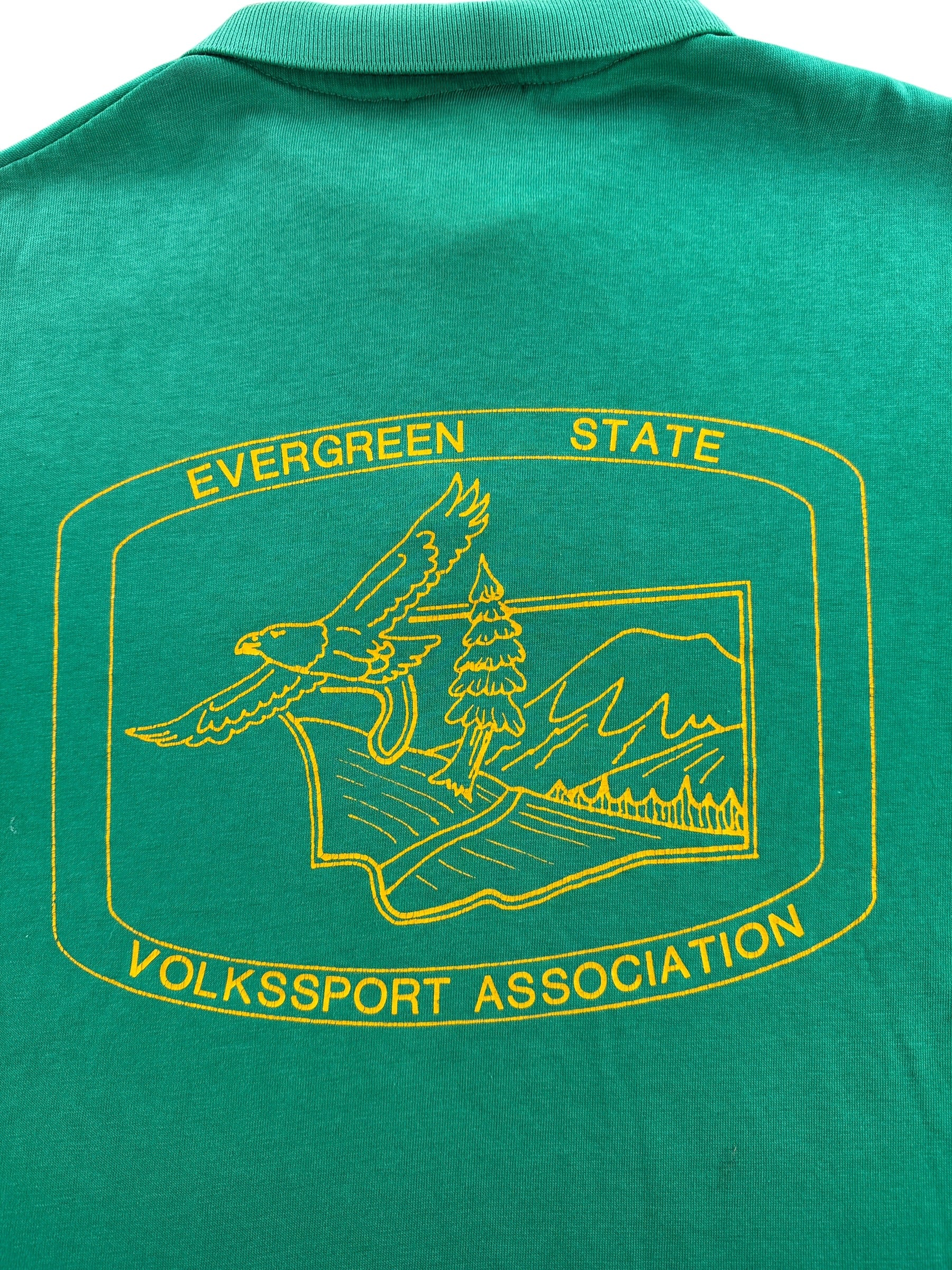 Back Graphic of Vintage Evergreen State Polo SZ M