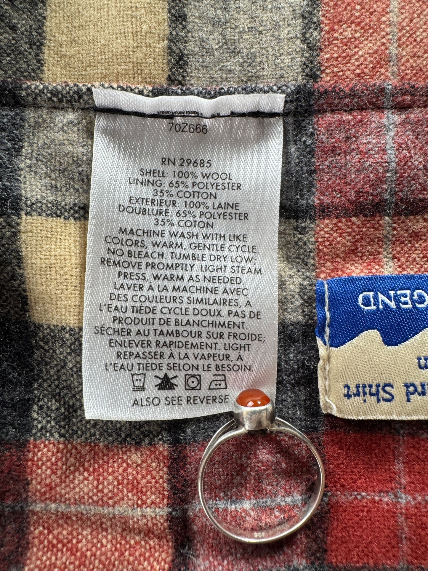 Tag on Pendleton Lodge Board Shirt Jac SZ XXL Long