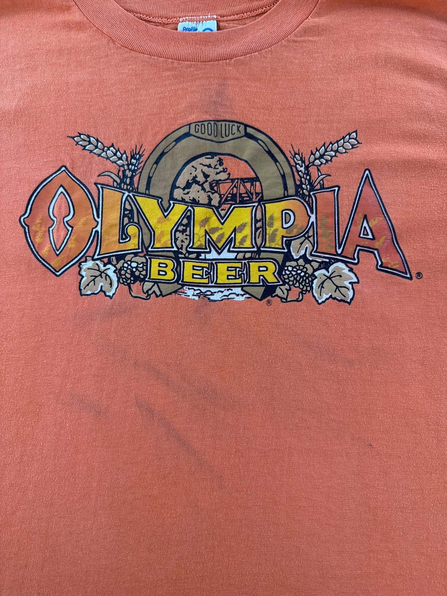 Graphic of Vintage Olympia Beer Tee SZ XL (Fits L)