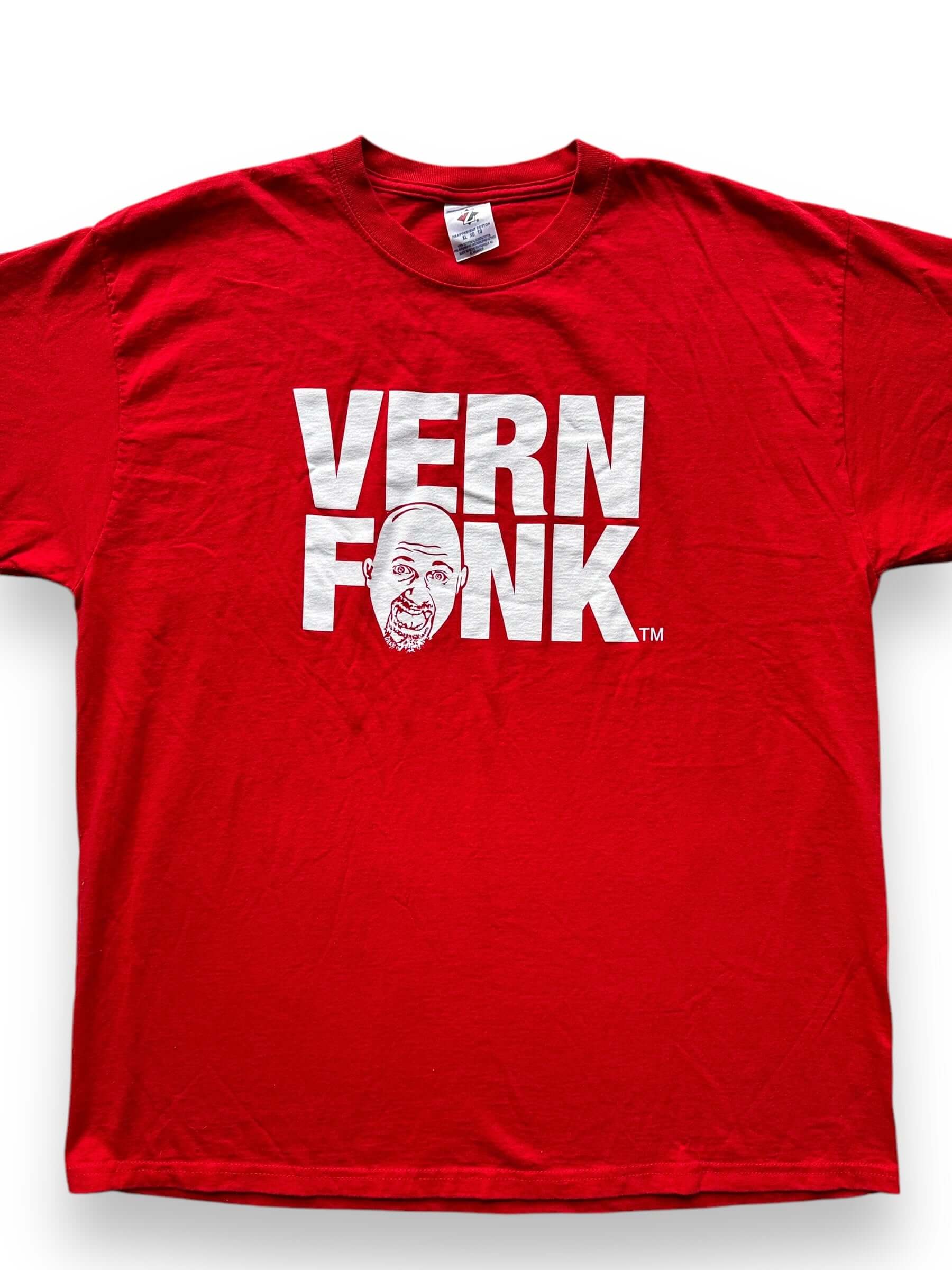 Front Close Up of Vintage Vern Fonk Insurance Tee SZ XL