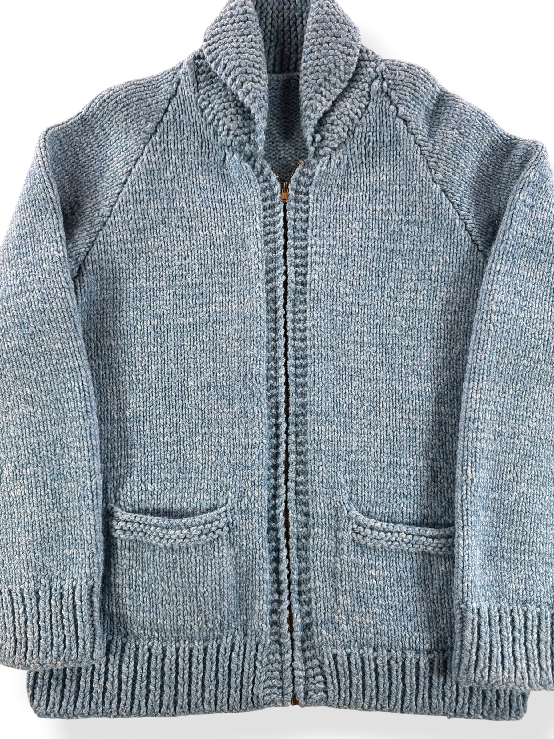 Front Close Up of Vintage Canadian Goose Cowichan Style Sweater SZ M