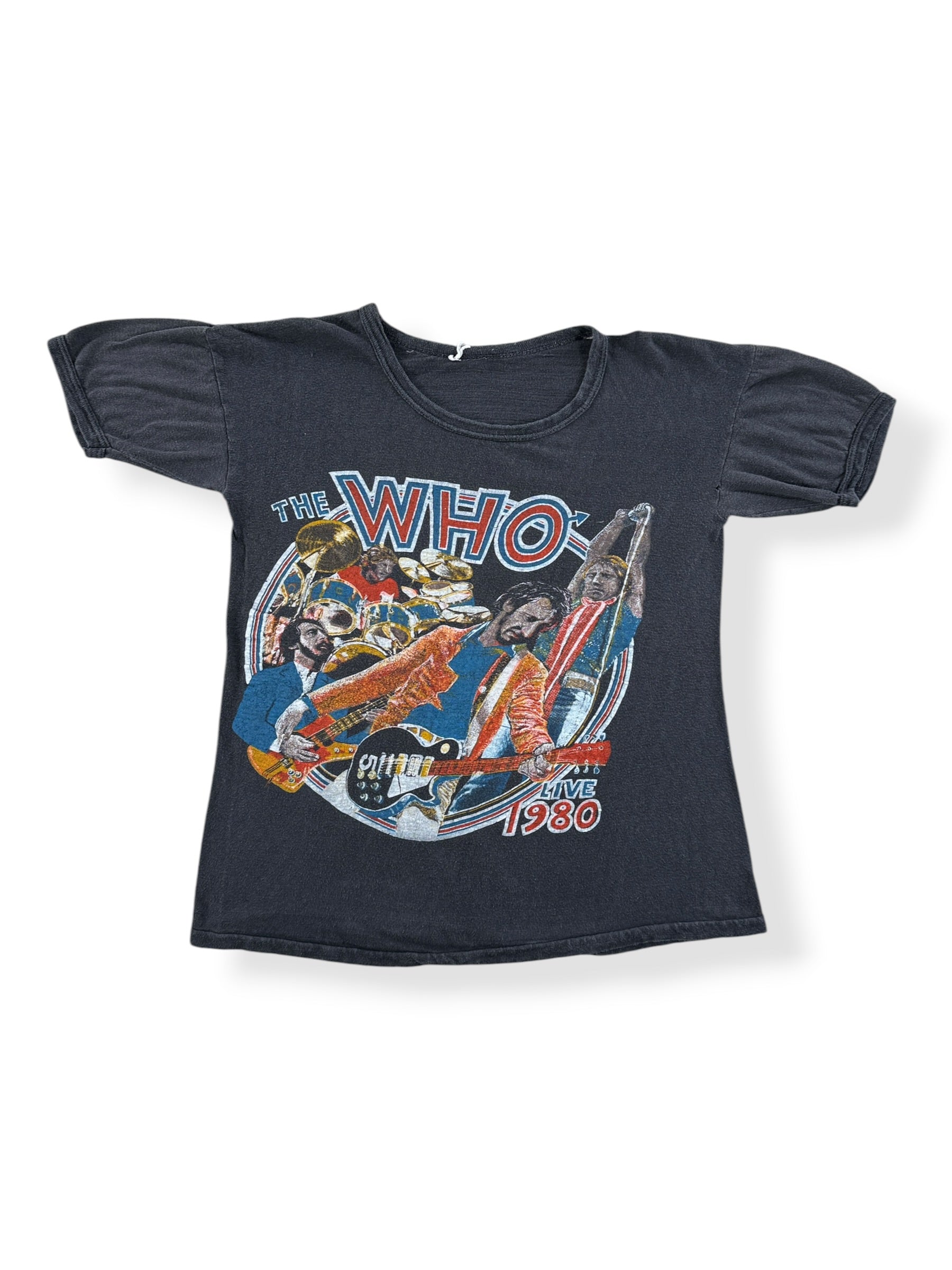 Front of Vintage 80s The Who Band Tee SZ XS/S